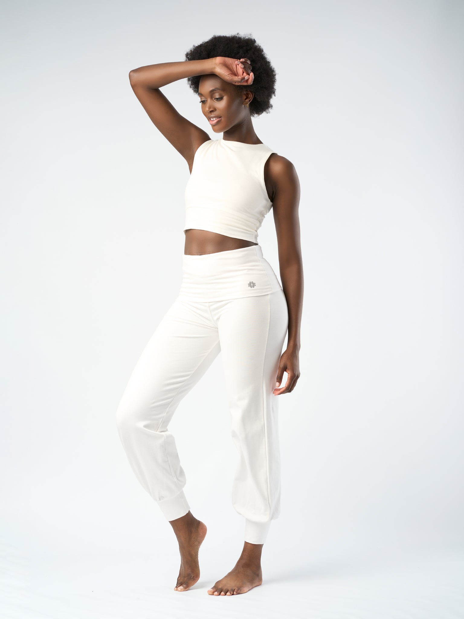 Gossypium Aspire Harem Pants - Natural Cotton Loose Fit Boho Pants for Women | Yoga, Meditation & Lounge Wear