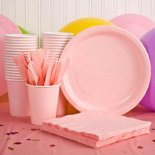 16-Piece Pink Plastic Cutlery Set - 16 Forks, 16 Spoons, 16 Knives for Parties, Picnics, BBQs & Events - Disposable Tableware for Birthdays, Weddings & Gatherings
