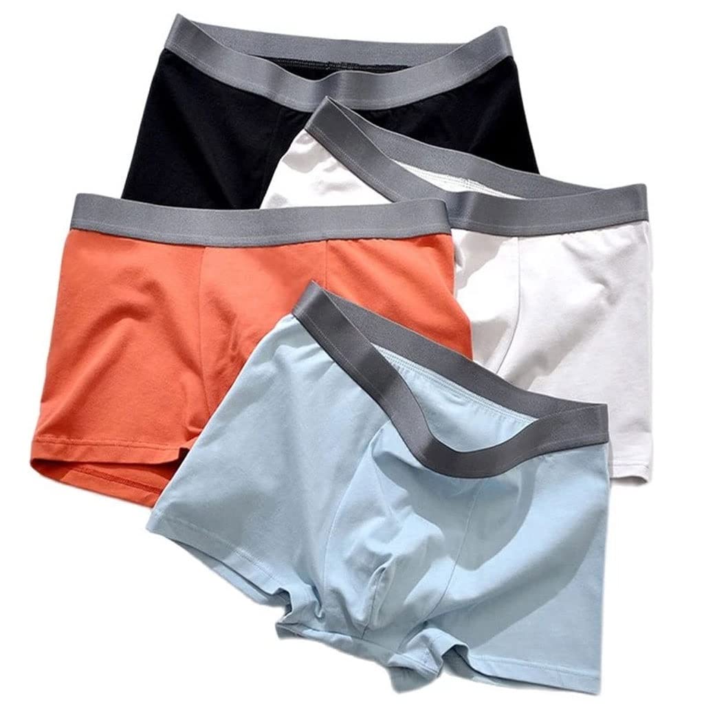 WSSBK Men's Cotton Boxer Briefs - Soft & Breathable Underwear for Men, Loose Fit Comfort, 5XL (Color A) - Perfect for Daily Wear, Workout & Sleep