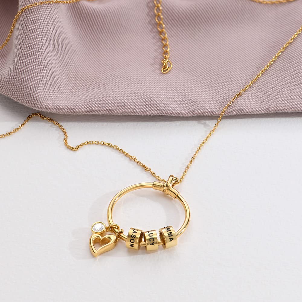 Personalized Linda Circle Pendant Necklace with Diamond Options - Custom Name Jewelry for Women, Mom, Wife - Elegant Gift for Mother's Day, Christmas, Birthday - Perfect for Everyday Wear, Date Nights & Special Occasions - By MYKA