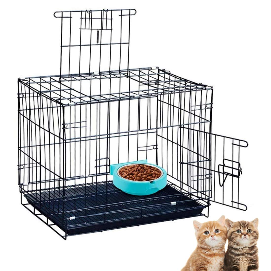 Stainless Steel Hanging Pet Bowl for Dogs & Cats - Easy Clean Crate Bowl with Suspension Kit, Durable & Rust-Proof (Blue, Large) - Perfect for Travel, Crate Training & Mess-Free Feeding