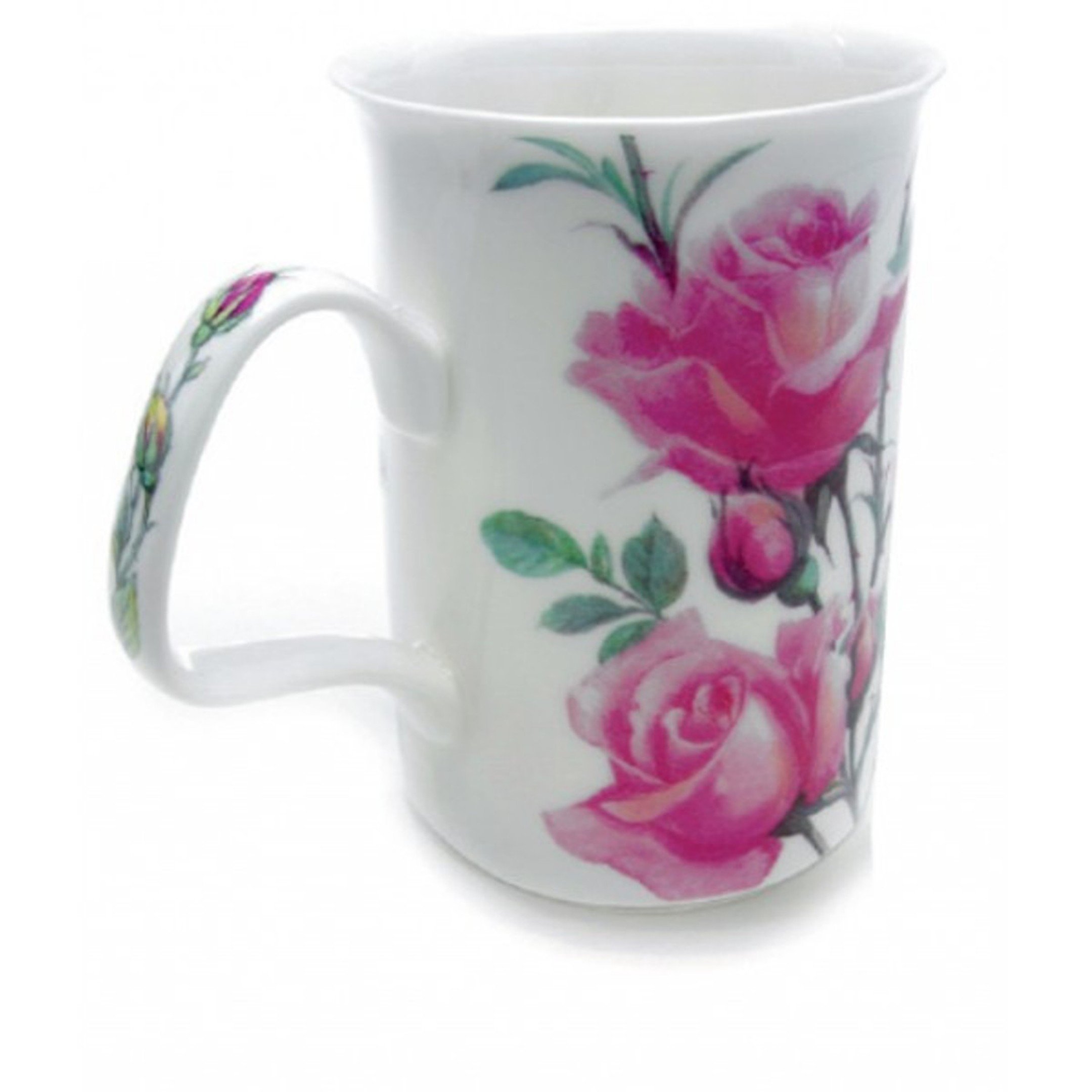6 Piece Roy Kirkham Lancaster Mug Set - English Bone China Tea Cups with Floral Design - Perfect for Afternoon Tea, Coffee Break & Gift Giving