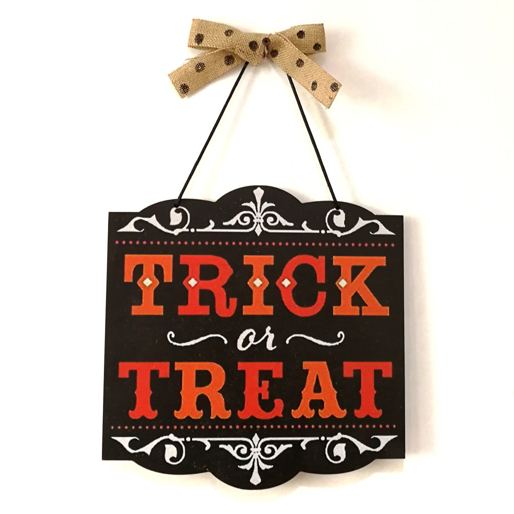 Spooky Halloween Hanging Decor Board - Scary Ghost & Pumpkin Wall Decoration for Party, Home & Outdoor Use
