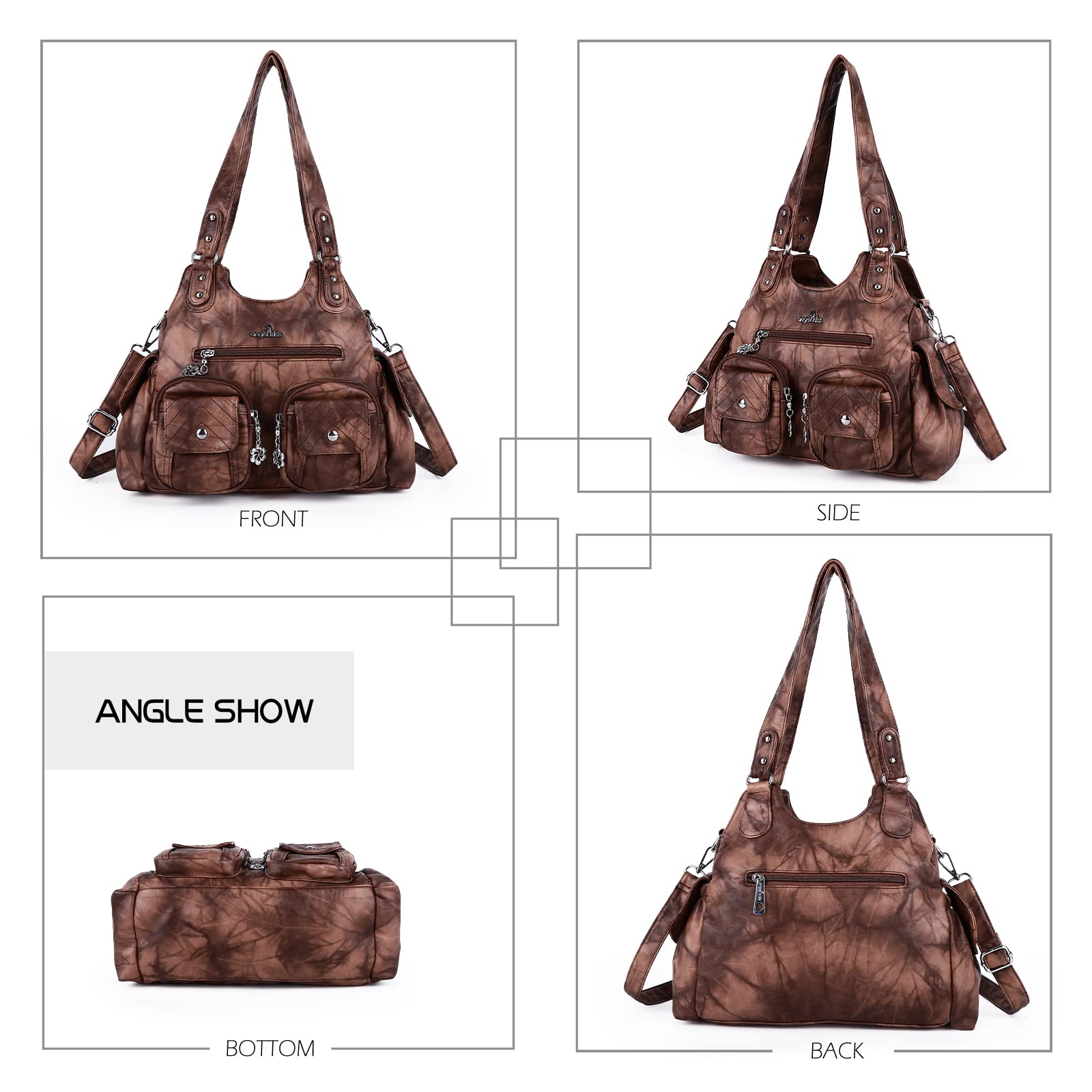 Angel Kiss Women's Large Hobo Shoulder Bag - Soft PU Leather Handbag for Everyday Use, Work, and Travel | Stylish & Spacious Tote for Women