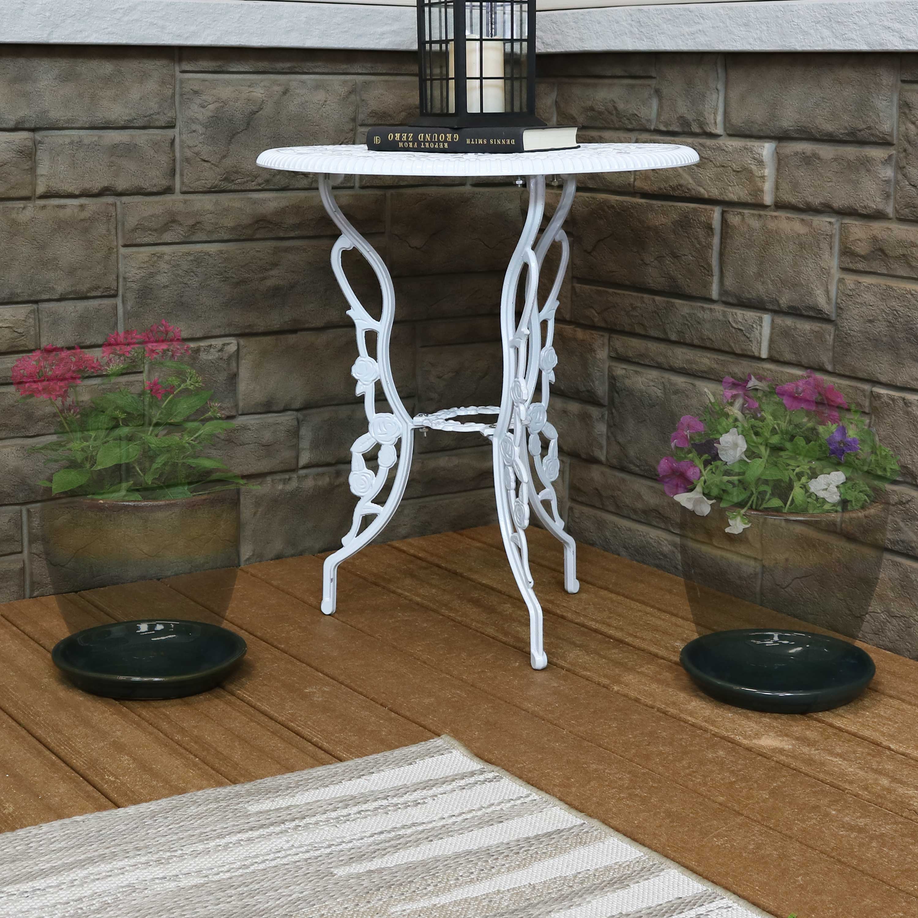 Sunnydaze 2-Pack Glazed Ceramic Planter Saucers for Indoor & Outdoor Plants - Drainage Trays for Flower Pots, Garden Decor, and Home Décor