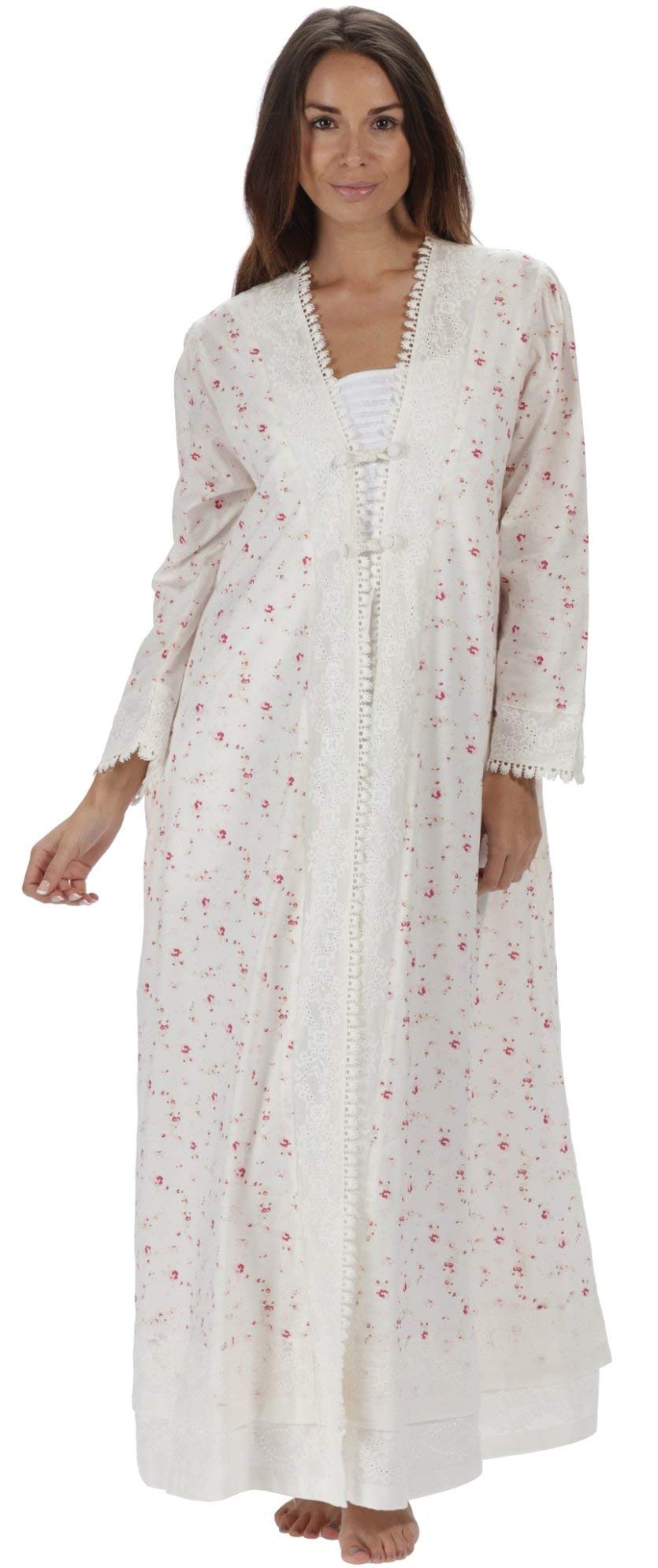 Women's 100% Cotton Robe - Soft & Comfortable House Coat with Pockets | Rosalind Collection | Perfect for Spa, Lounging & Mornings