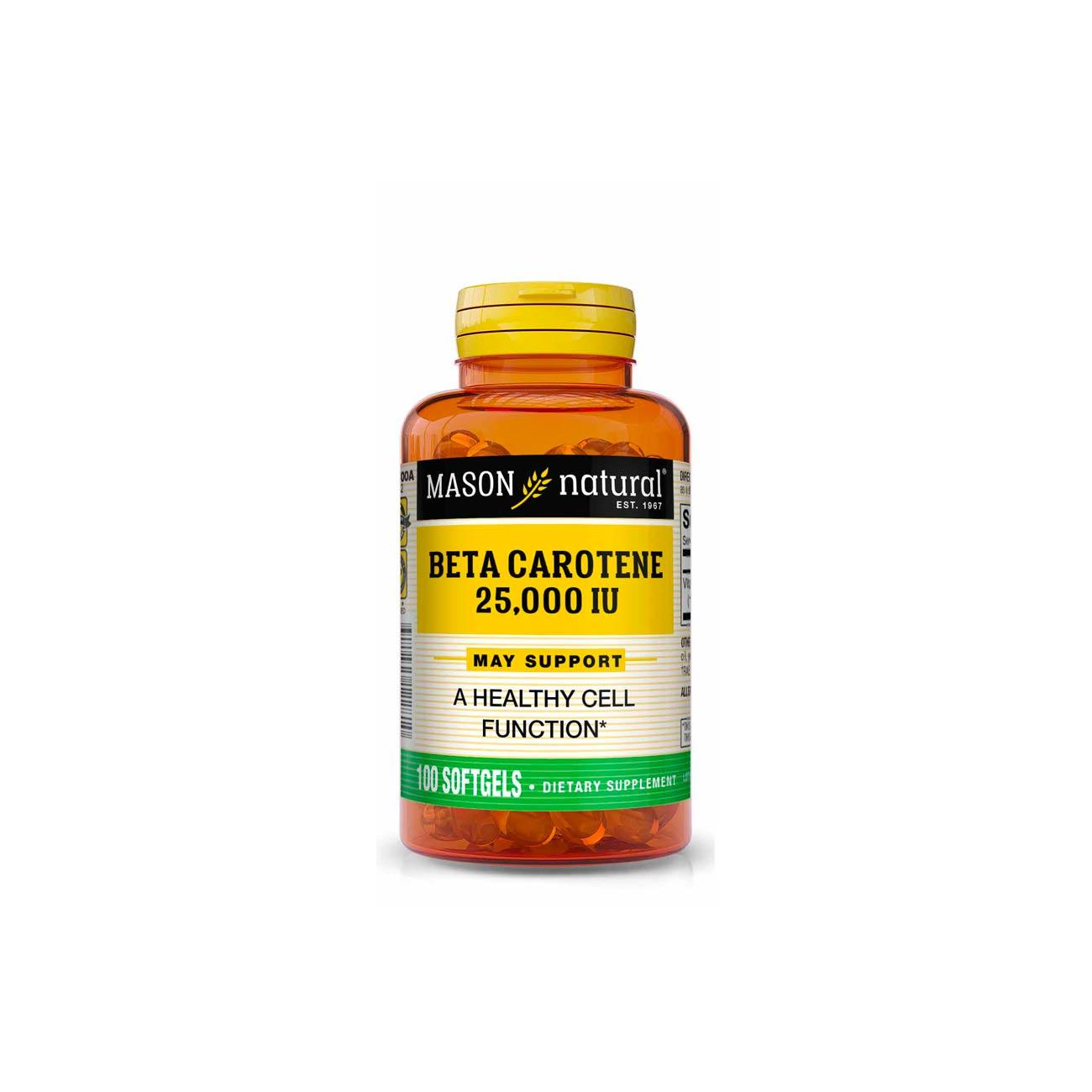 Beta Carotene 25,000 IU Supplement - High Potency Vitamin A Antioxidant Support for Eye Health & Immune System - Perfect for Daily Wellness & Skin Care Routine