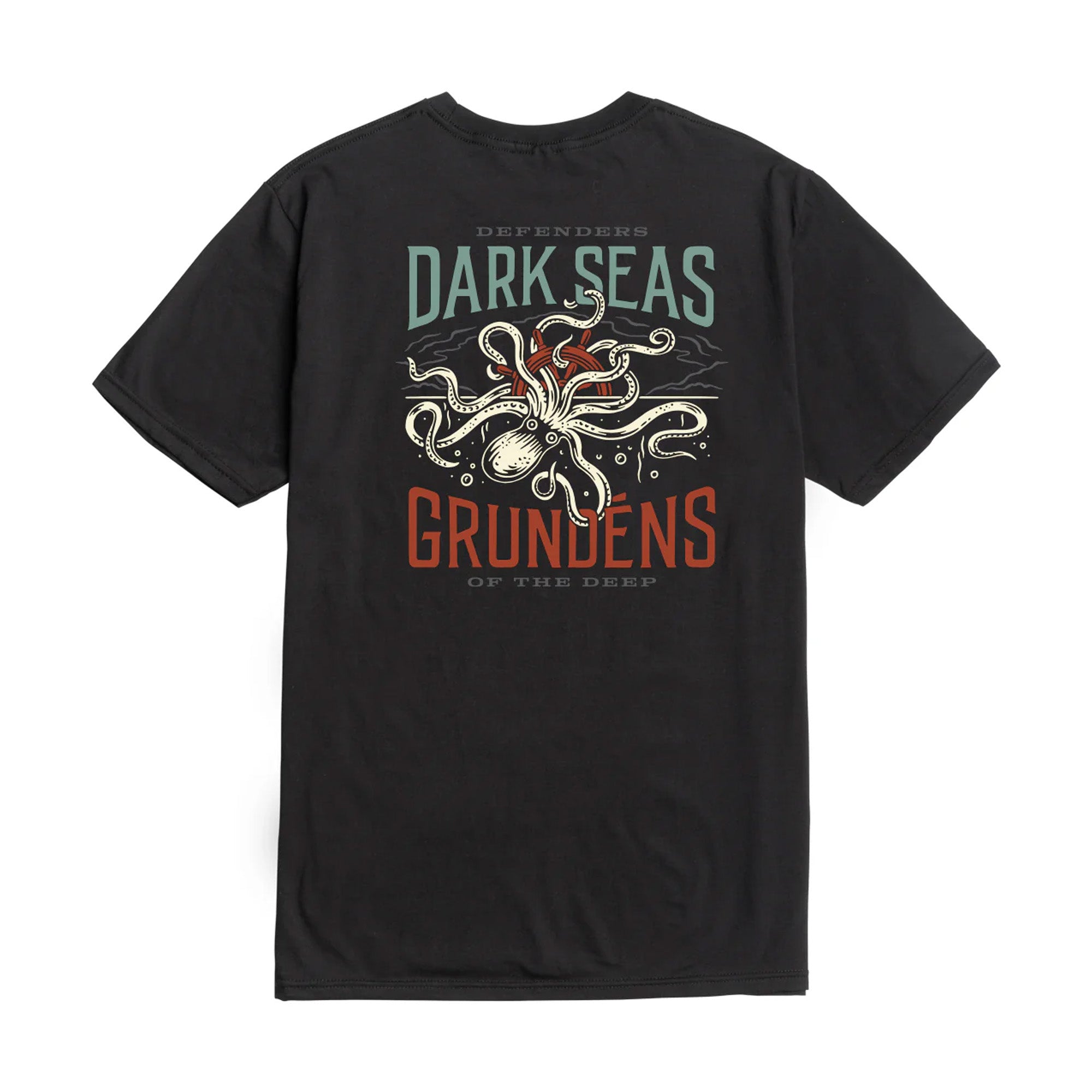 Dark Seas Great Depths Men's Short Sleeve Summer T-Shirt - Black | Casual Wear, Beach Outfit & Street Style