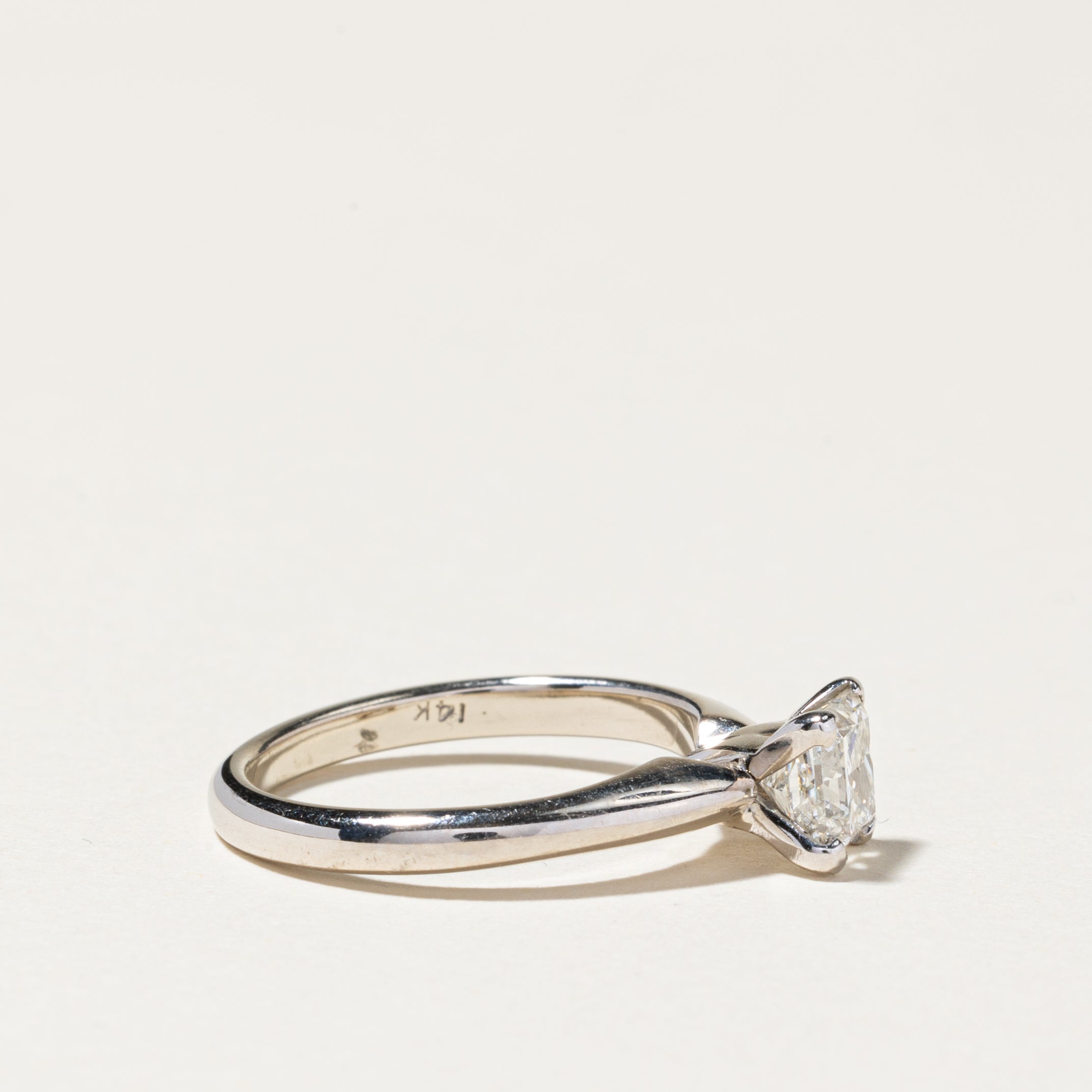 14K White Gold Diamond Ring - 0.88 Carat Round Cut Solitaire Engagement Ring, Size 6 | Perfect for Wedding, Proposal & Anniversary Gifts