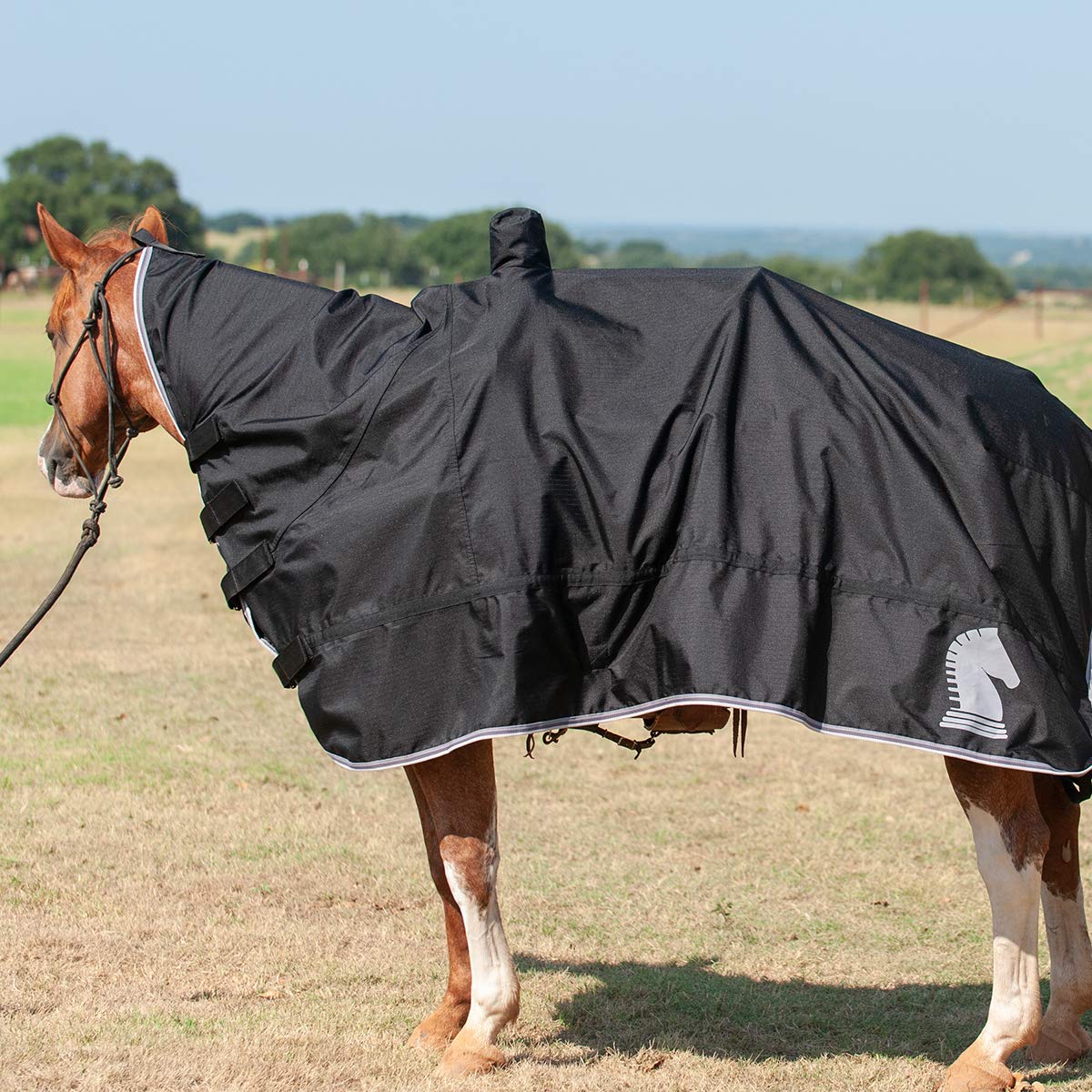 Classic Equine Waterproof Horse Blanket & Saddle Cover - Durable Black Outdoor Riding Gear for Horses - Perfect for Trail Riding, Training, and Stable Protection