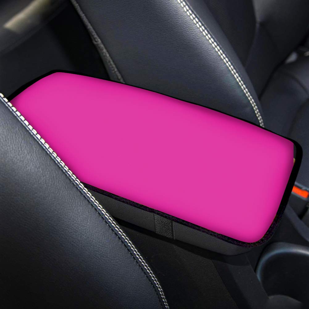 Hot Pink Universal Center Console Pad - Non-Slip Car Armrest Cover Protector for SUV, Truck, Sedan & Most Vehicles | Comfort & Scratch Protection for Long Drives & Daily Commute