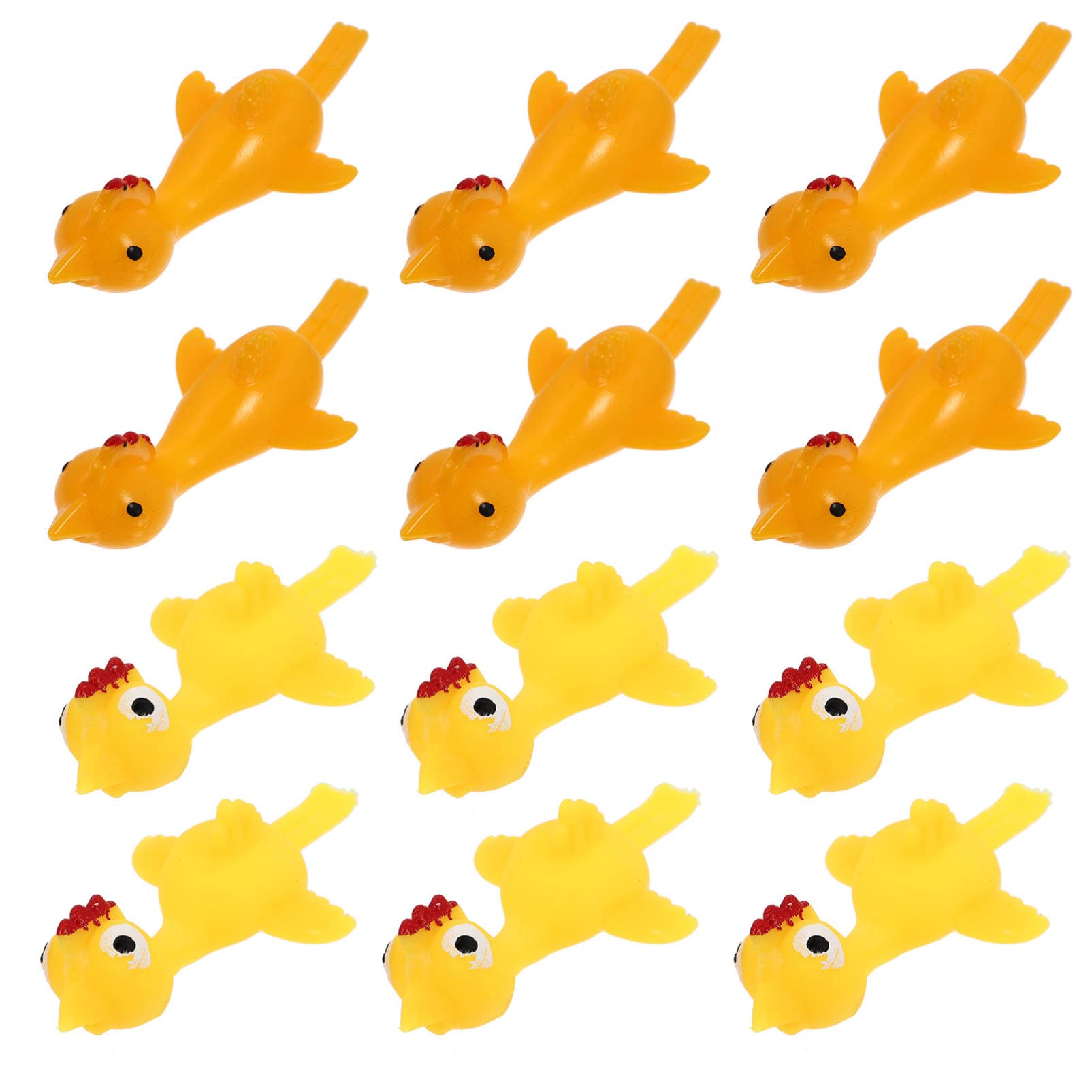 36 Pcs Slingshot Sticky Rubber Chicken Toys - Flying Chicken Flick Toy for Outdoor Games, Kids Party Favors, and Fun Family Activities