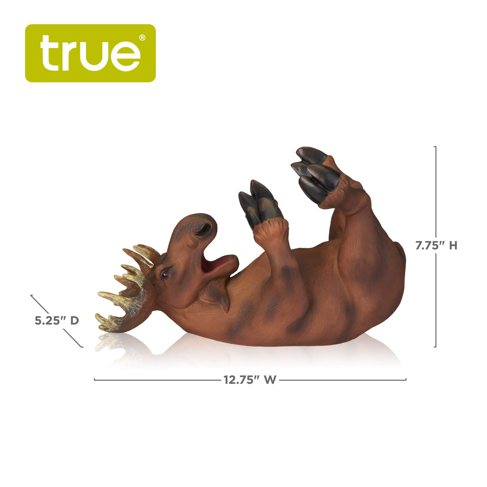 True Mischievous Moose Polyresin Wine Bottle Holder - Decorative Tabletop Wine Rack for Wine Enthusiasts, Brown (Holds 1 Standard Bottle) - Perfect for Home Bars, Kitchen Countertops & Gift Giving