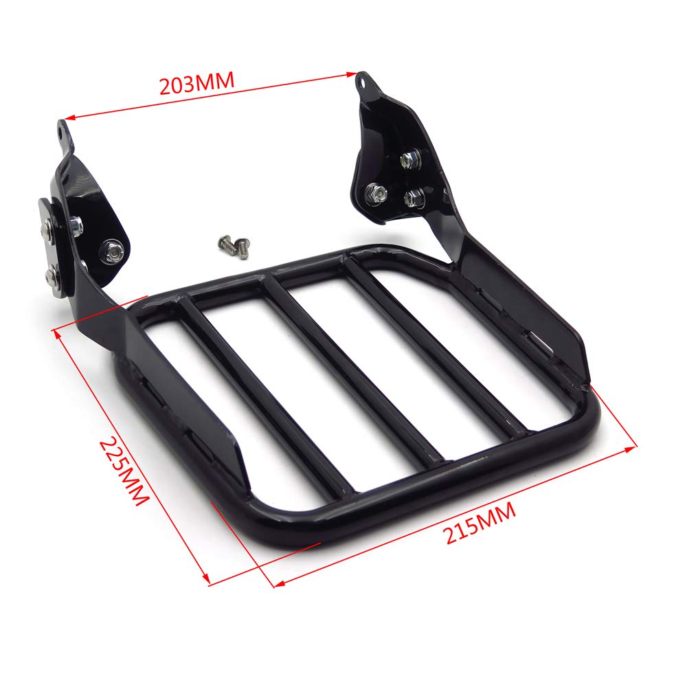 HTTMT US-TGHD-BR-R007-BK Sport Luggage Rack for Holdfast Sissy Bar Upright - Black - Compatible with 2018 & Later FLDE, FLHC, FLHCS, FLSL, FXBB Models - Perfect for Motorcycle Travel & Storage Accessories