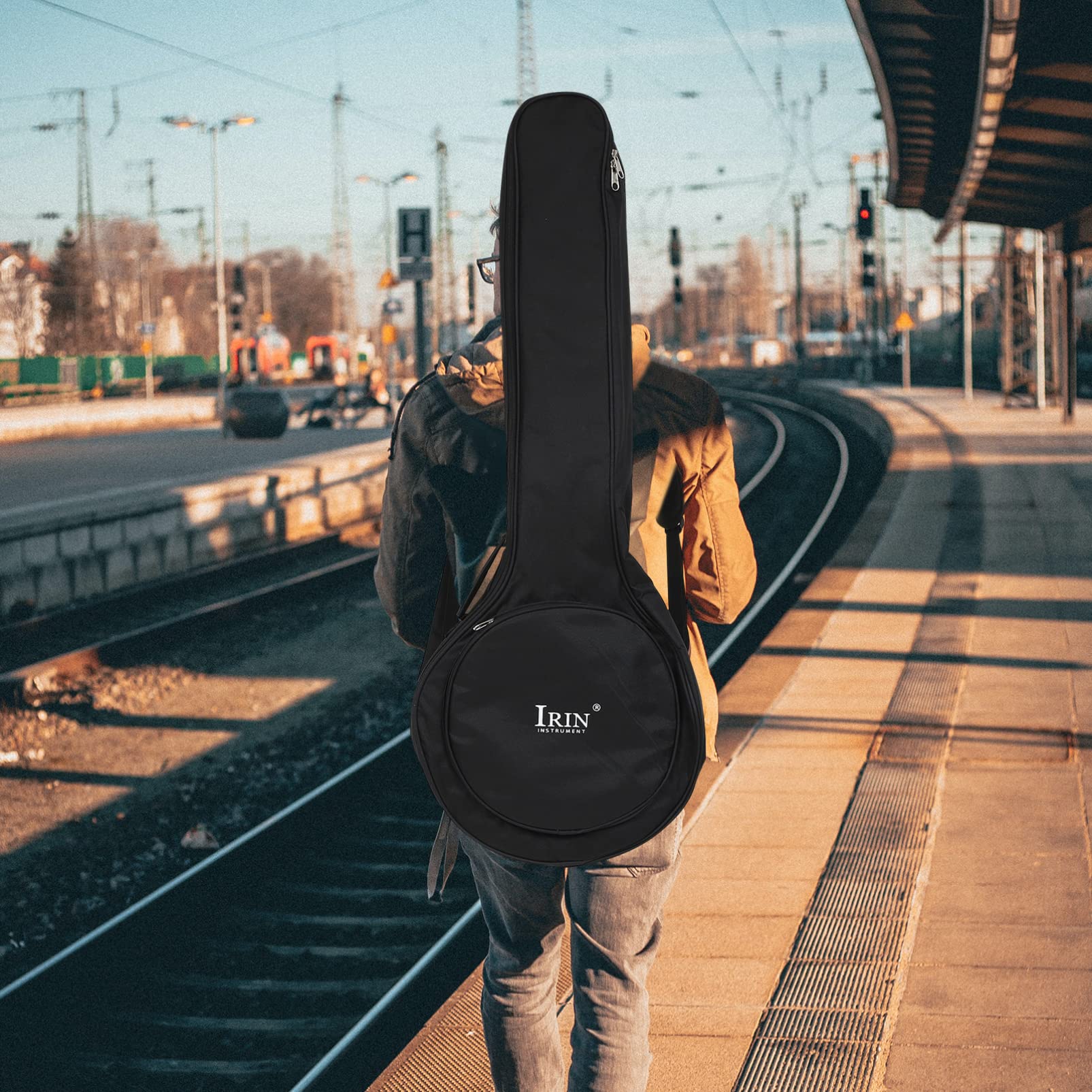 **Mikinona 5-String Banjo Case - Padded Travel & Storage Bag for Banjos, Durable Protection for String Instruments - Perfect for Gigging, Touring & Home Storage**