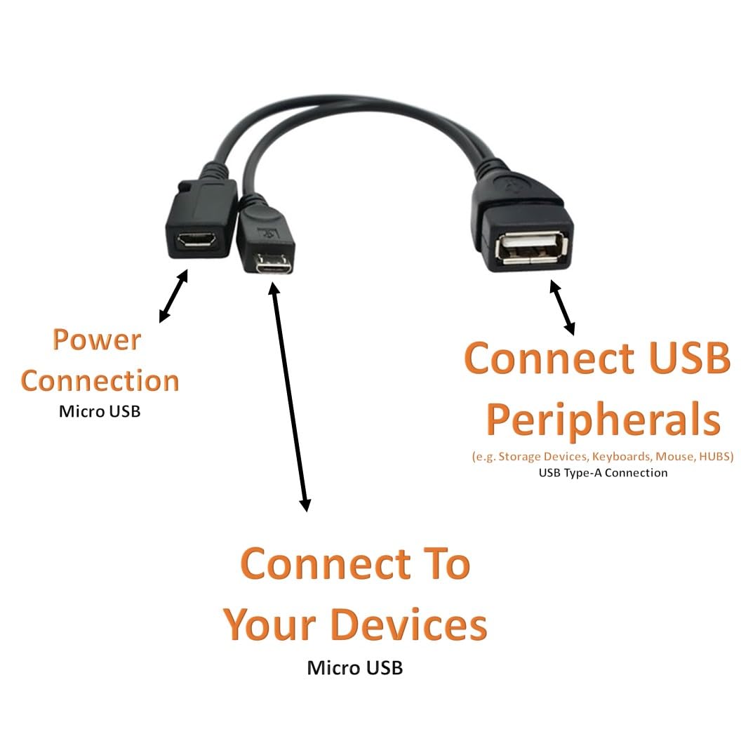 [3 Pack] USB OTG Adapter & Micro USB Cable - Compatible with Fire TV Stick, Streaming Devices, Rii/Logitech Keyboards, Nintendo Switch, SNES/NES Classic - Perfect for Gaming, Media Streaming & Device Charging