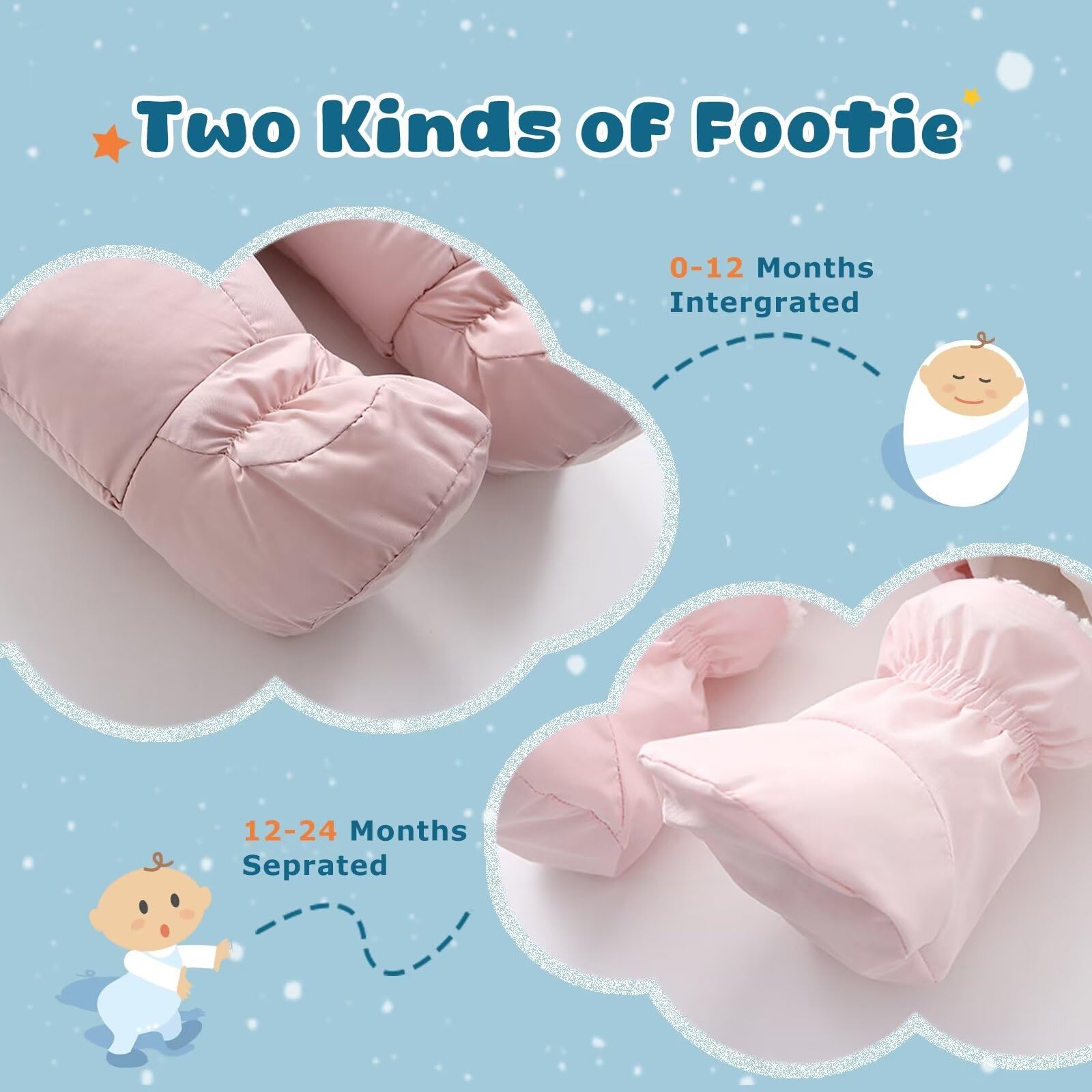 **Baby Snowsuit for Boys & Girls - Cute Hooded Down Jacket Romper with Light Puffer Padding - Warm Winter Jumpsuit for Infants - Perfect for Outdoor Play & Cold Weather**