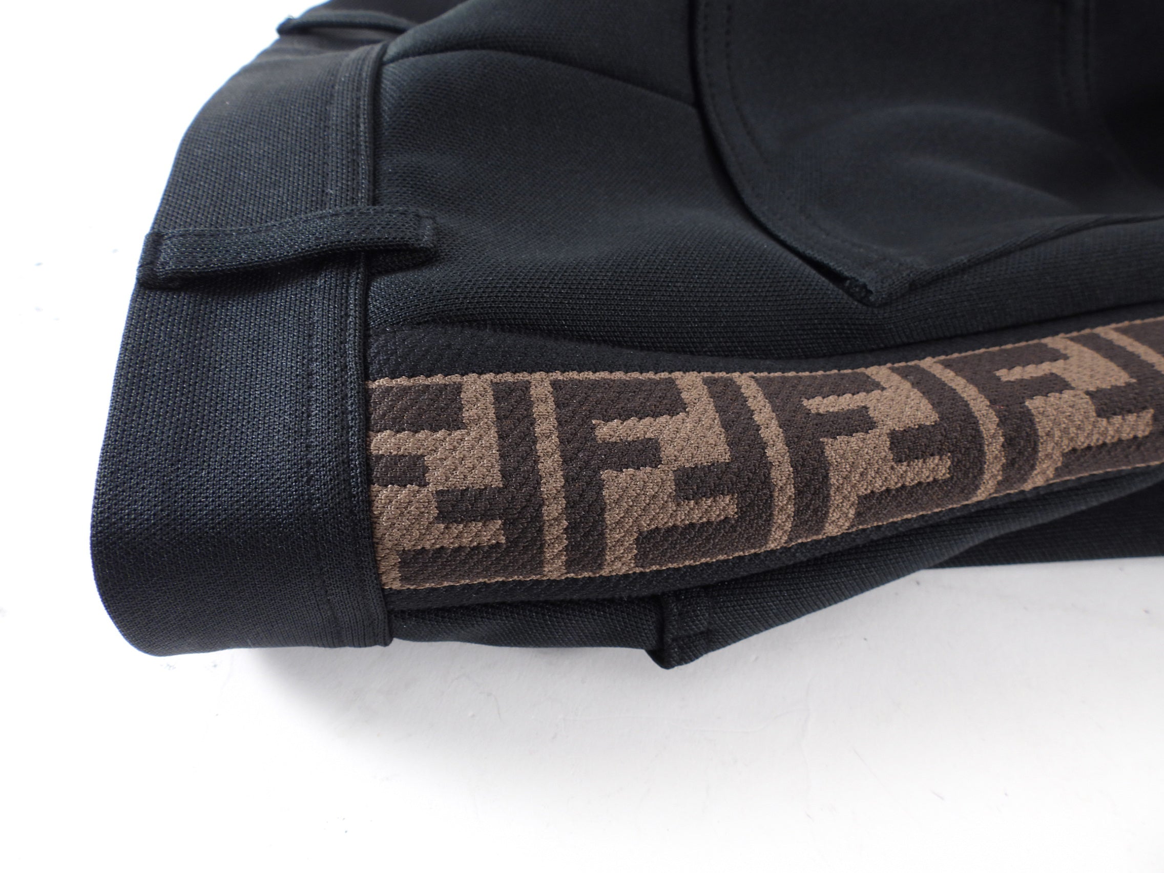 Fendi Black & Brown Jersey Zucca Print Slim Pants IT40 / US4 - Stylish & Comfortable for Casual Wear, Office & Night Out