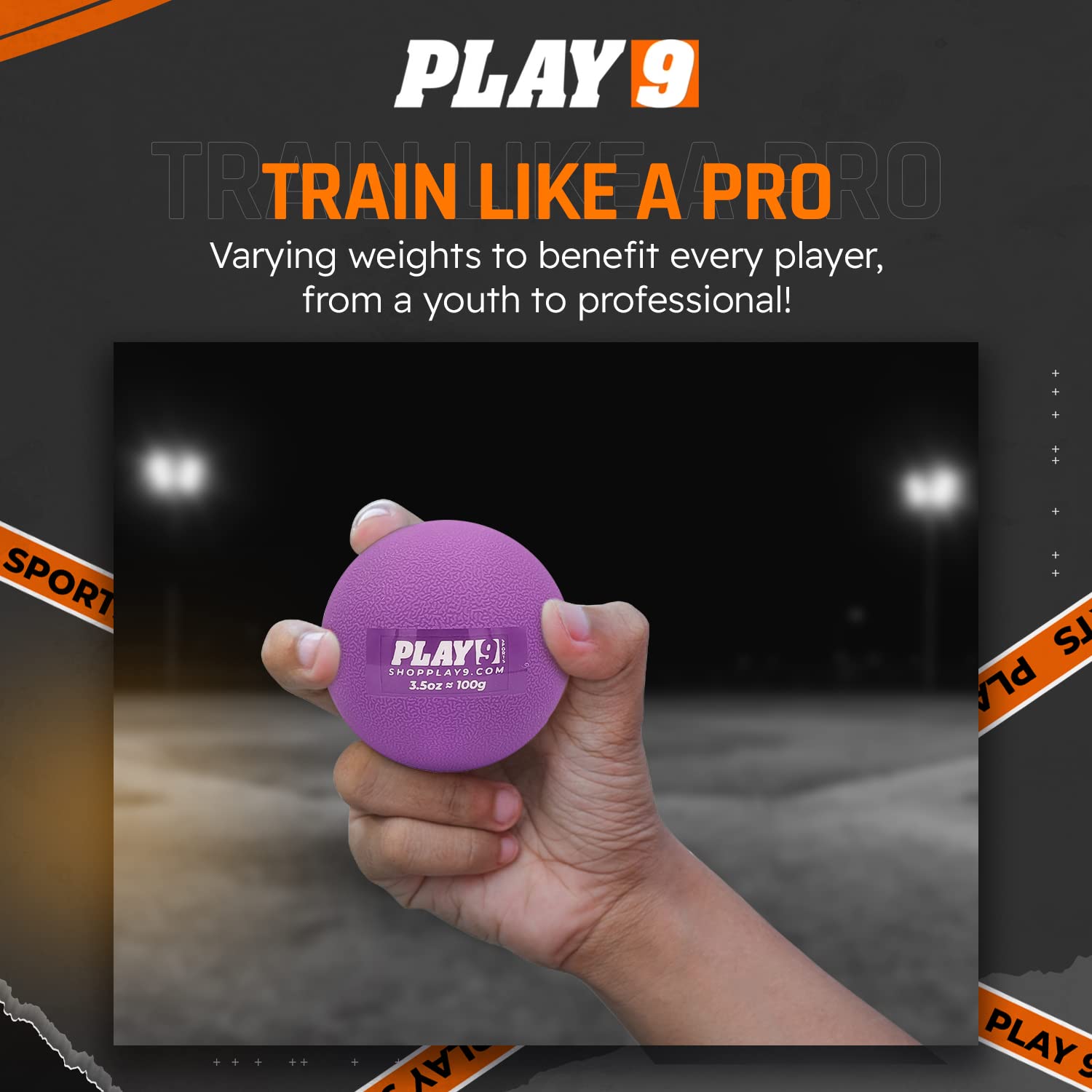 SHOP PLAY 9 - Premium Plyometric Weighted Baseballs for Arm Strength & Velocity Training - Textured Grip Baseballs for Throwing, Stretching & Pitching Drills - Perfect for Baseball Players, Coaches & Athletes - Enhance Performance & Prevent Injuries