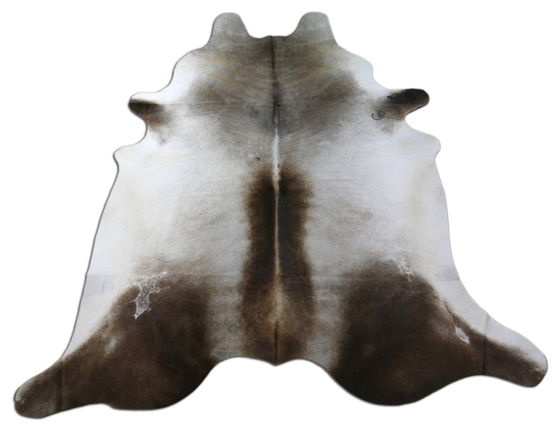 Premium 5 ft x 4 ft Natural Cowhide Rug in Grey & Beige - Genuine Cow Skin with Hair On Leather - Soft & Durable Area Rug for Living Room, Bedroom or Office Decor