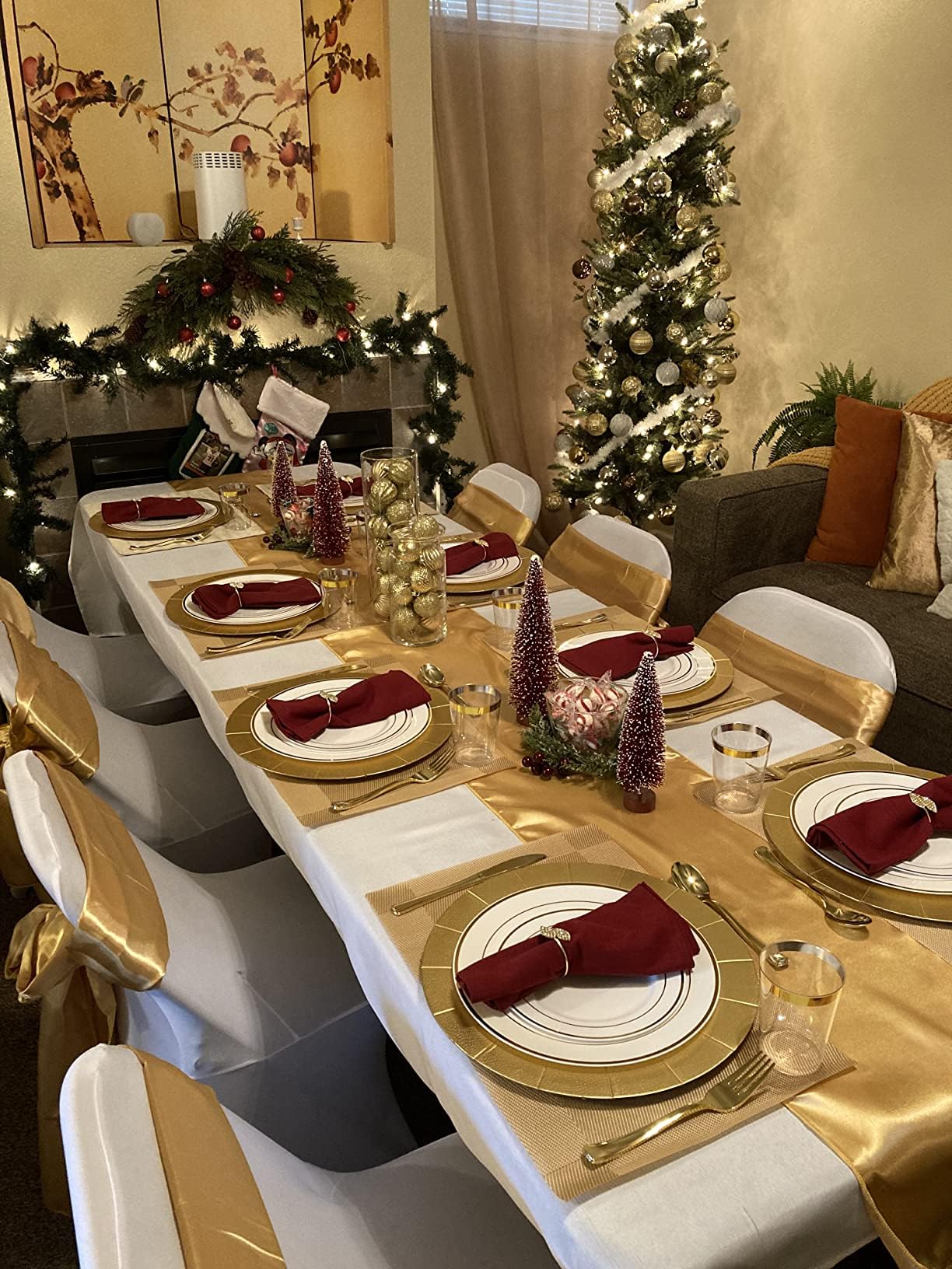 10 Pack Satin Rose Gold Table Runner 12 x 108 Inches - Elegant Wedding Reception Tablecloth, Banquet Decor, Baby Shower Party, Holiday Dining Table Decoration (Rose Gold) | Perfect for Weddings, Bridal Showers, Anniversary Parties & Formal Events