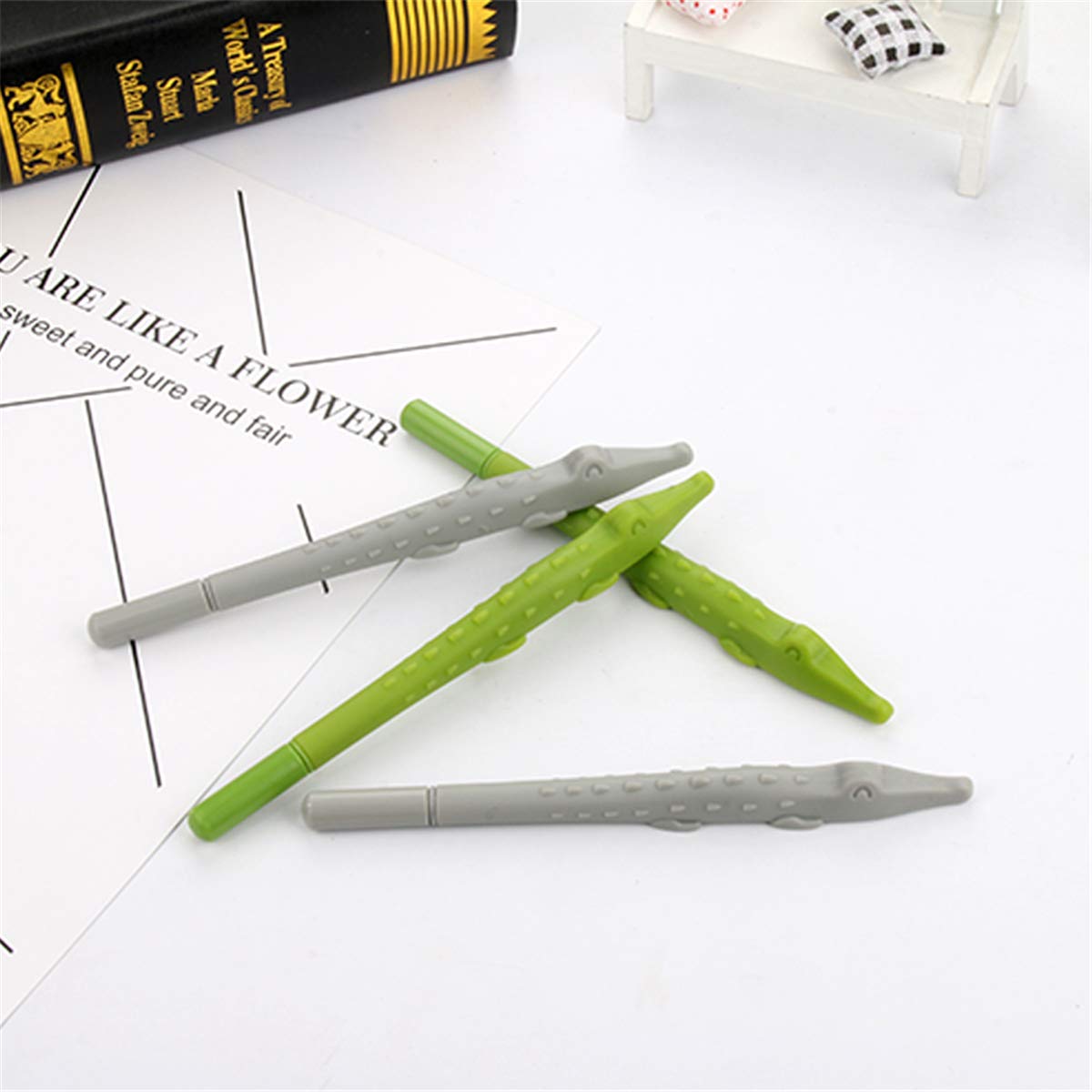 Original Creative Animal Crocodile-Shaped Fashion Gel Pens - Cute Cartoon Ballpoint Pens for School, Office & Art Supplies (6-Pack) - Perfect for Note Taking, Journaling & Gift Giving