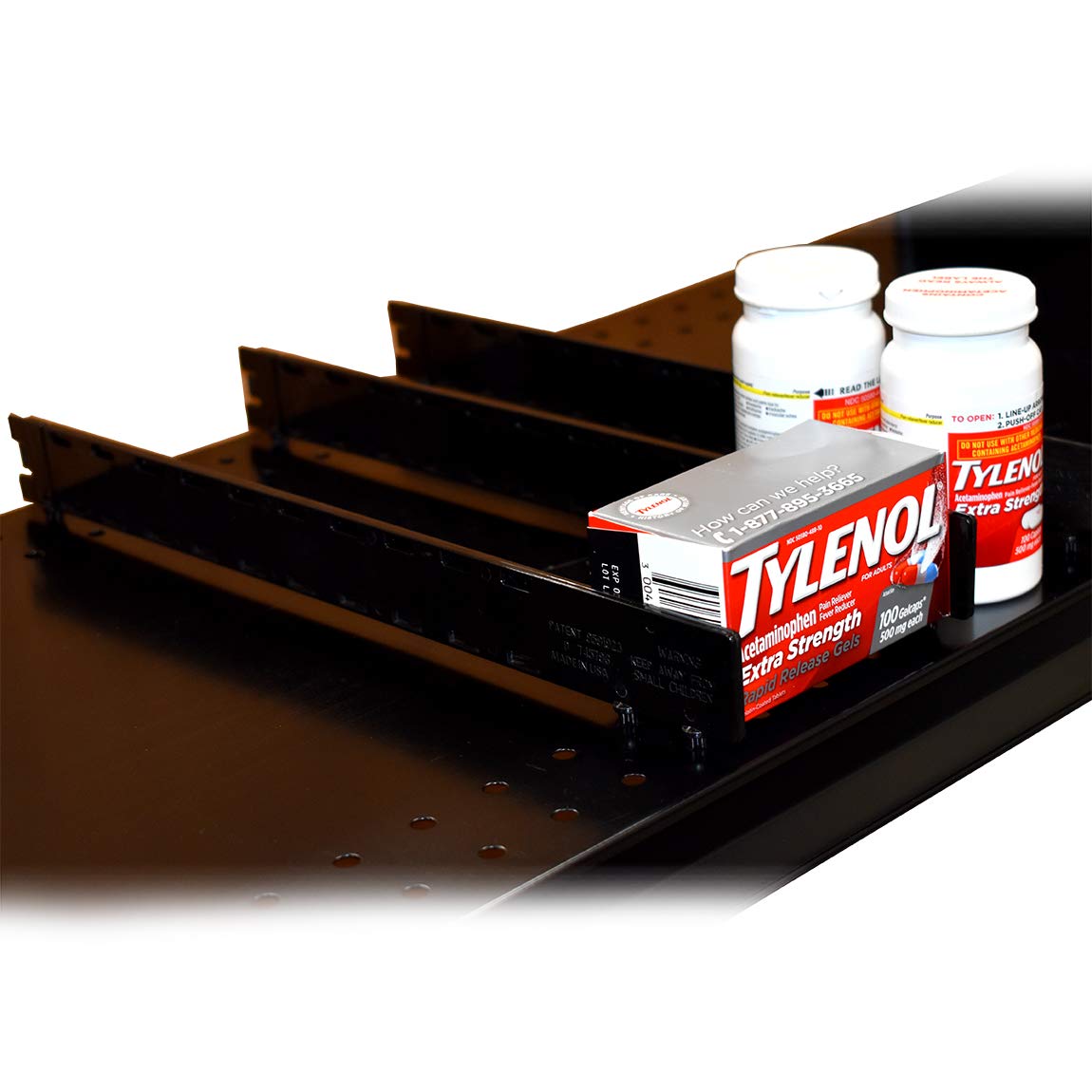 Black Adjustable Shelf Dividers - 10 Pack Extendable from 14