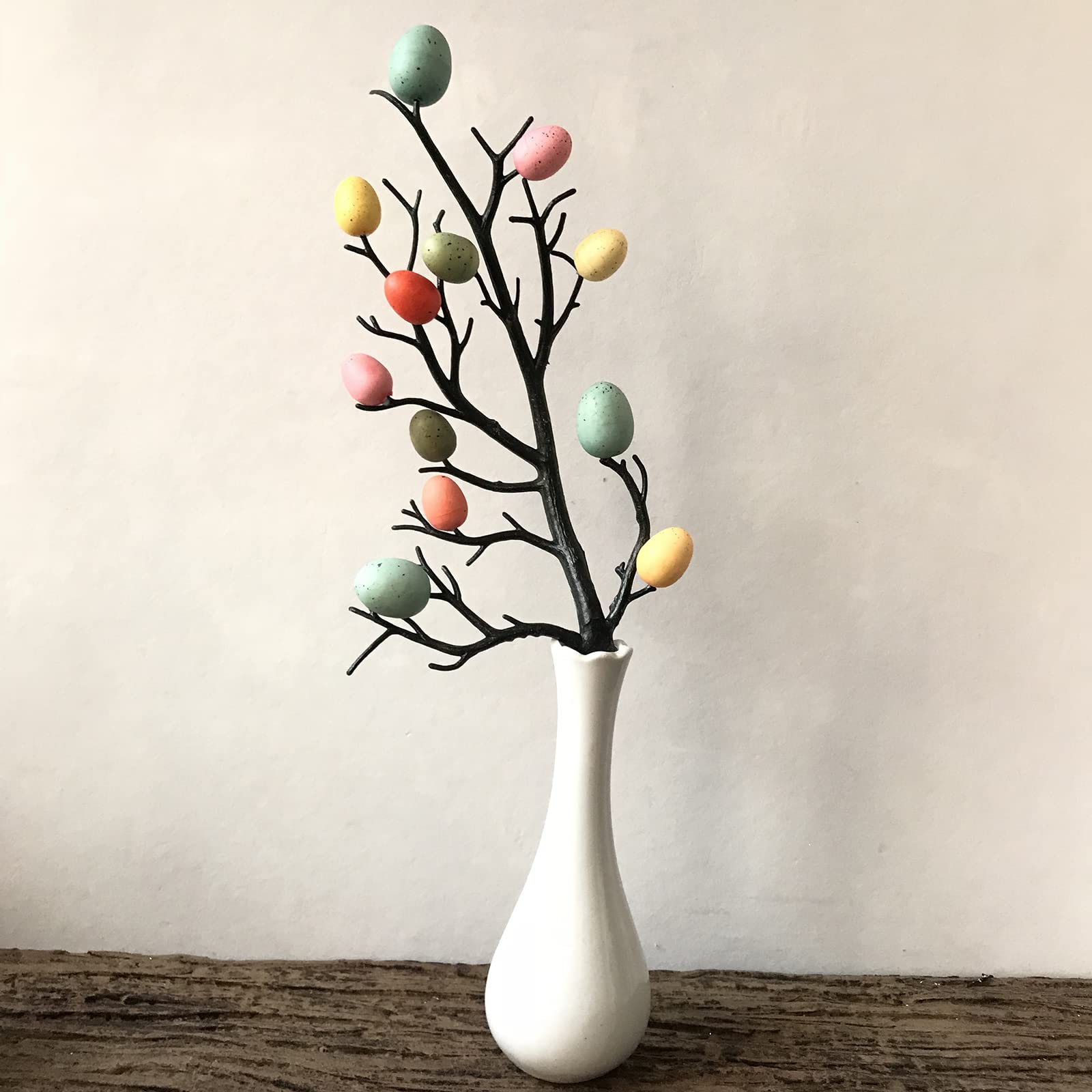 HYLYING 4Pcs 12.5 Inch Colorful Easter Egg Tree Branches with Artificial Flowers - Spring Home Decor, Easter Party Decoration, DIY Floral Arrangement for Table Centerpieces & Holiday Festivities