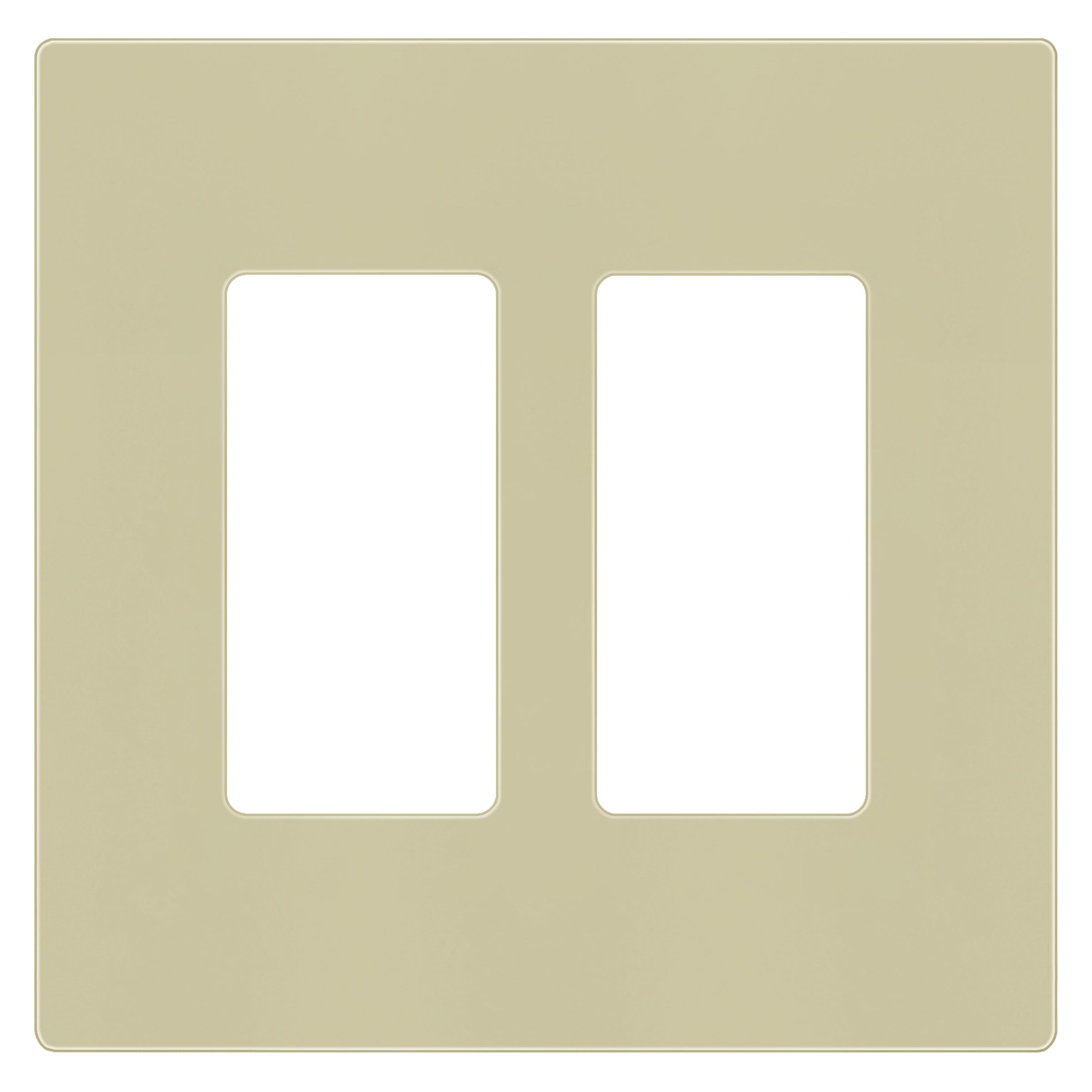 ENERLITES Screwless Decorator Wall Plates - Child Safe Outlet Covers, Gloss Finish Ivory, Midway Size 2-Gang 4.88