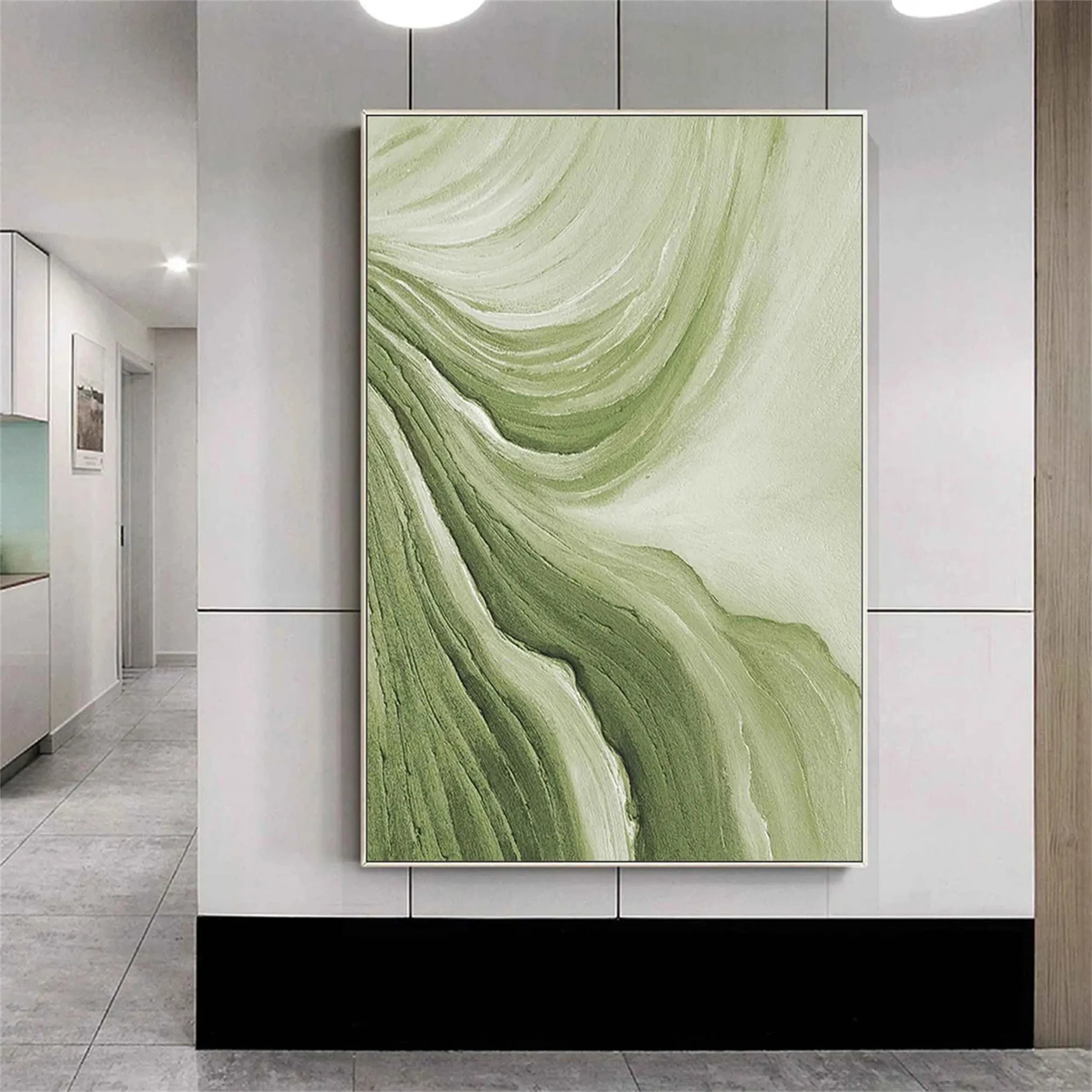 Blue & Green Abstract Wall Art Canvas Print #BG022 - Modern Home Decor for Living Room, Bedroom & Office