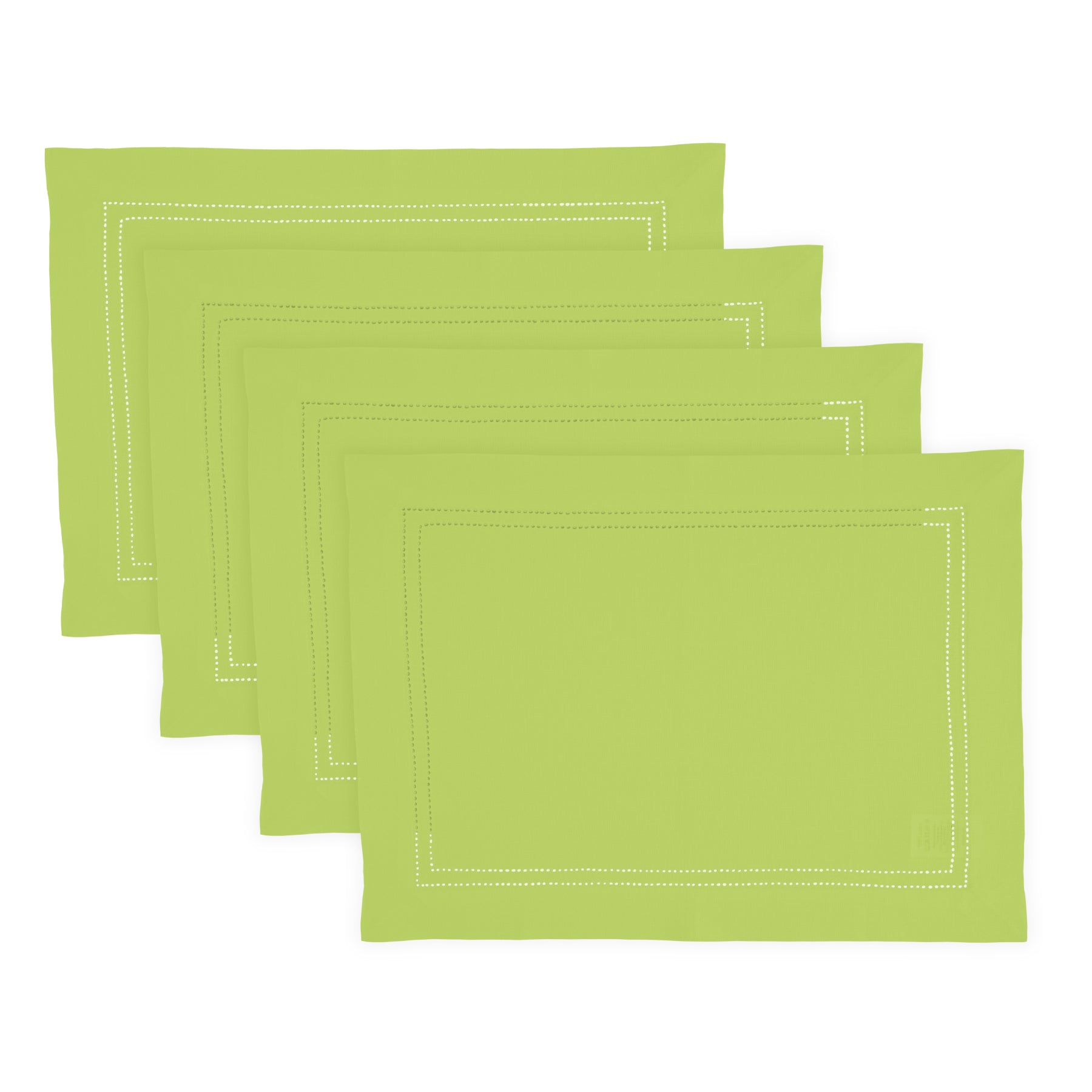 Premium Linen Double Hemstitch Placemats Set of 4 - Elegant Table Decor for Dining, Parties & Home Styling - Washable & Durable Place Settings for Everyday Use