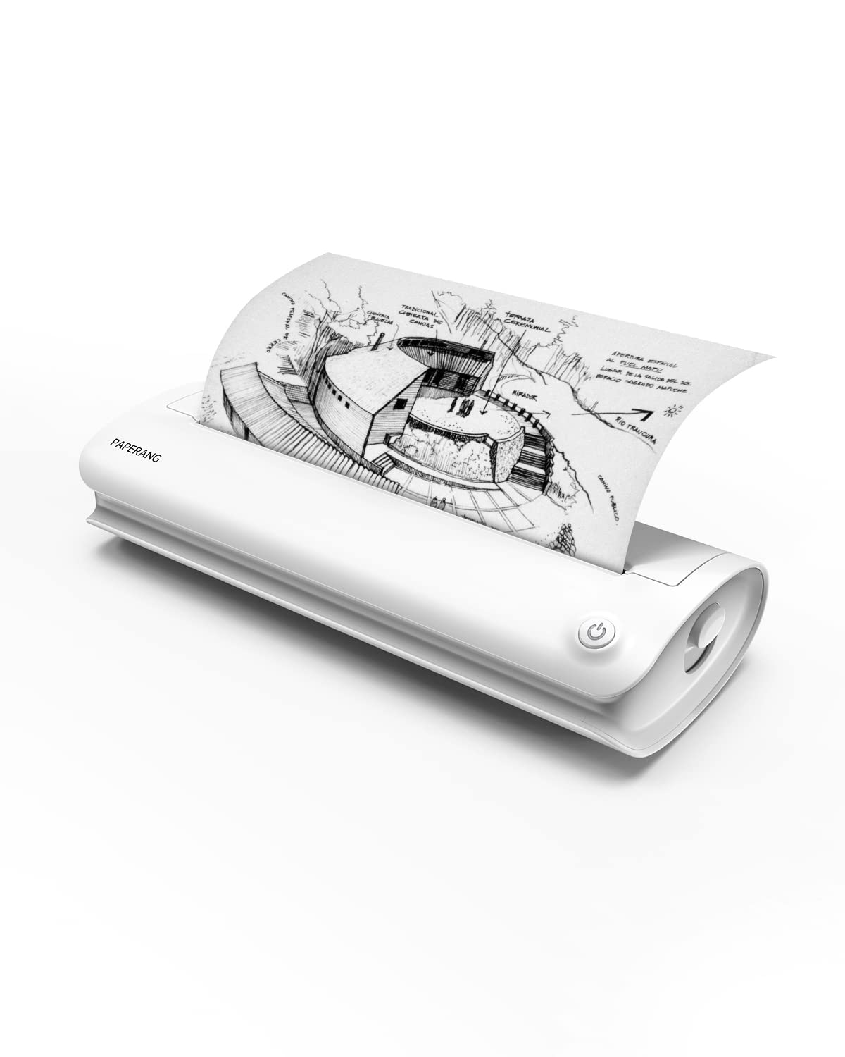 Wireless Bluetooth Portable Printer Bundle - Paperang F1S Travel Printer with 4 Rolls 8 Inch Thermal Paper for A4 Printing | Perfect for Travel, Office & Home Use