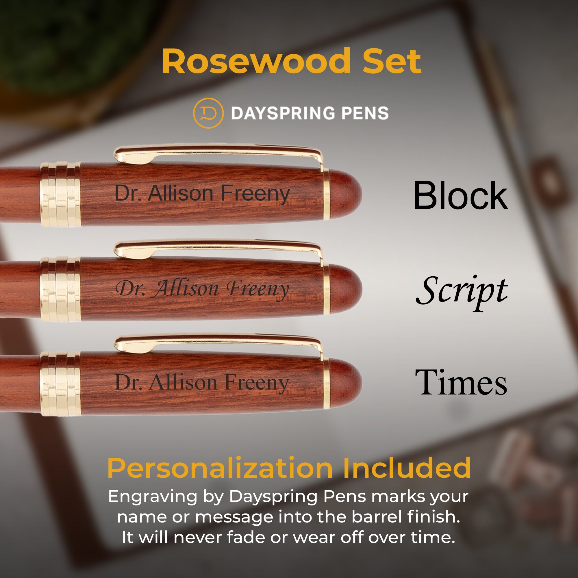 Premium Rosewood Pen and Pencil Gift Set - Elegant Wooden Writing Instruments for Professionals, Students & Writers - Perfect for Office, School & Special Occasions