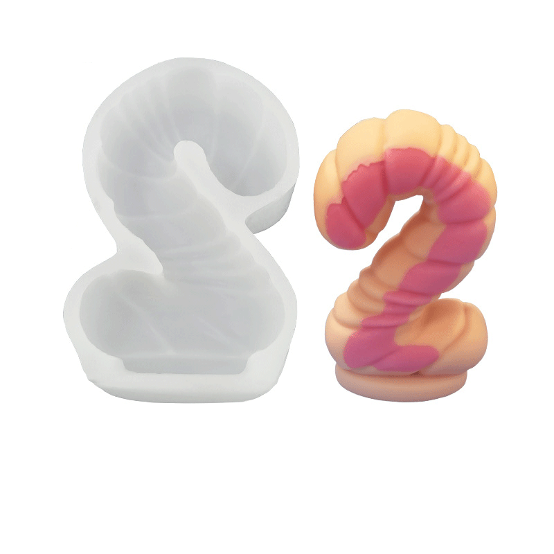 2-Pack Number Digital Silicone Candle Molds - 142mm Tall for DIY Birthday Candles, Wedding Decorations & Home Crafting