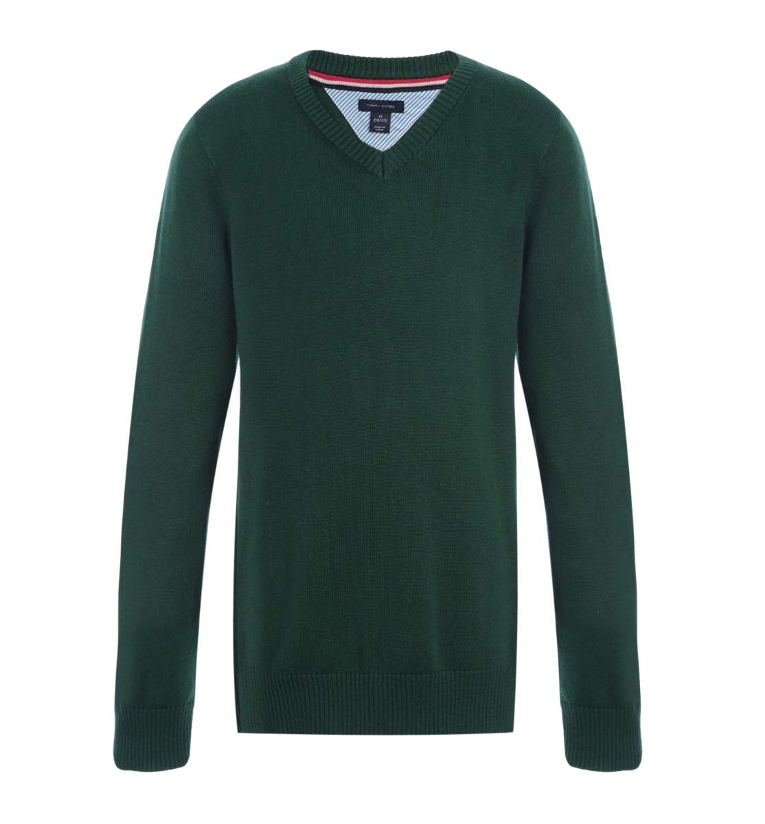Tommy Hilfiger Boys Long Sleeve V-Neck Sweater - Soft Cotton Pullover for School Uniform & Casual Wear | Perfect for Classroom, Family Outings & Holiday Events