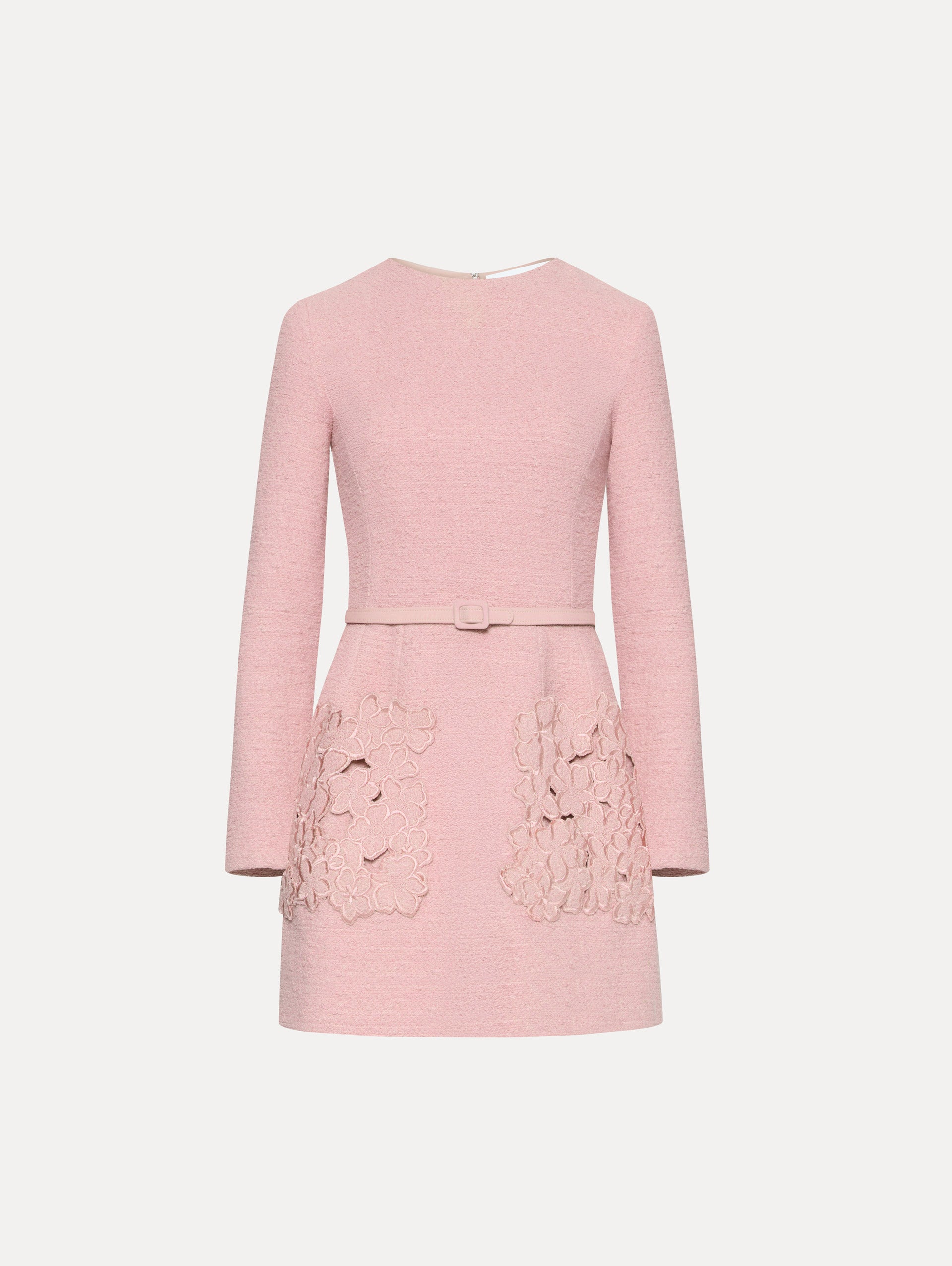 Cherry Blossom Print Tweed Dress for Women - Floral Spring Party Dress for Wedding, Tea Party & Office Wear