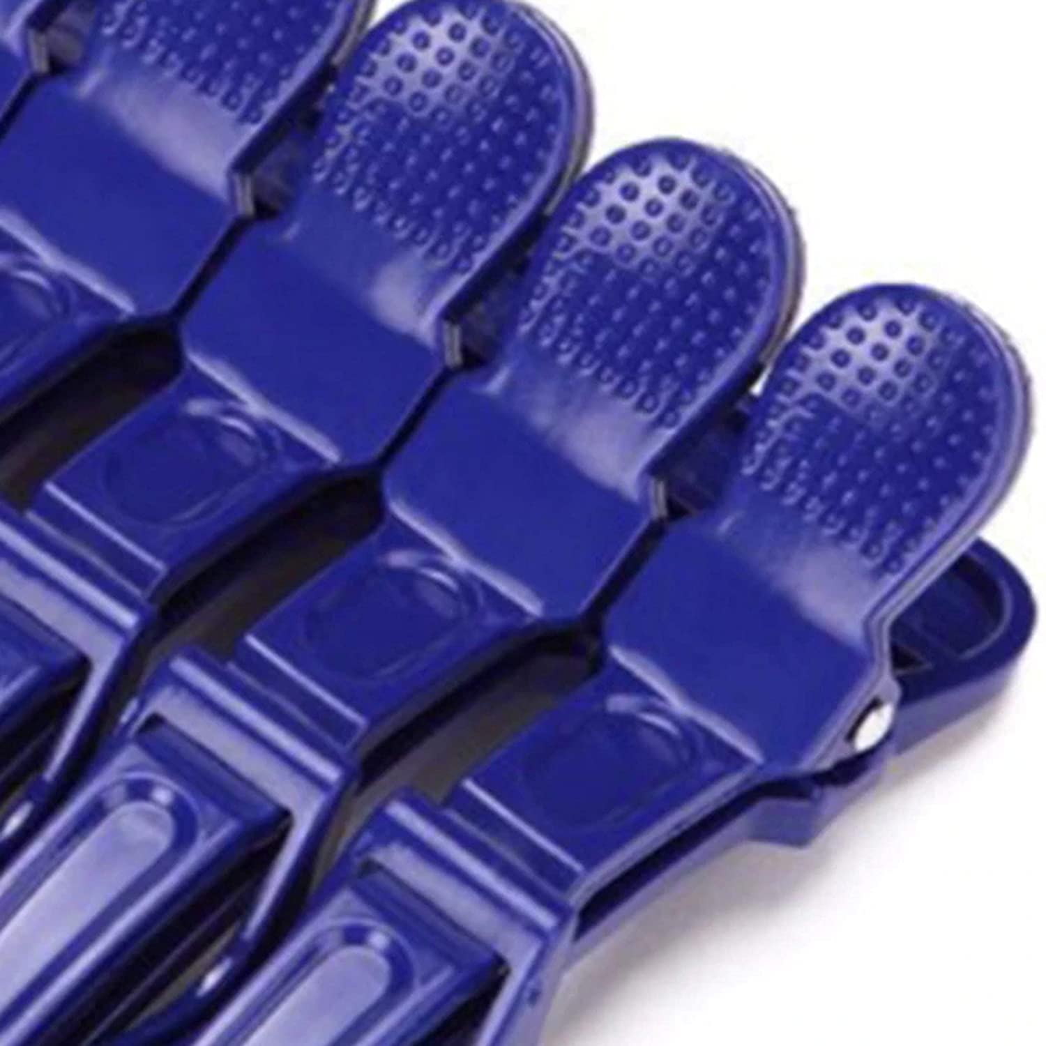 SIYAA Professional Alligator Hair Clips 6-Pack - Salon Quality Styling Clips for Hairdressing, Braiding & Extensions - Durable Plastic Gator Clips for Salon & Home Use (Blue)