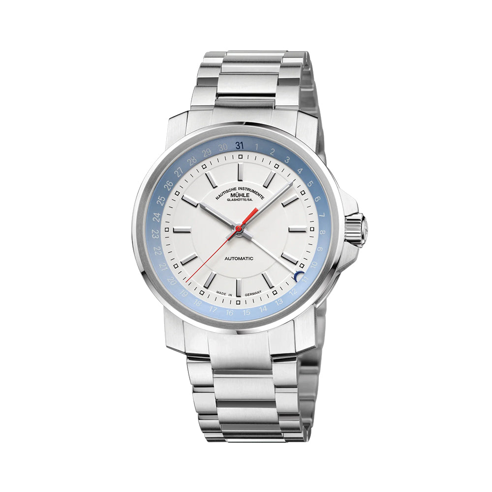 29er Big Pointer Date Automatic 42.4mm Men's Watch - White Dial on Stainless Steel Bracelet - Perfect for Business, Casual & Formal Occasions