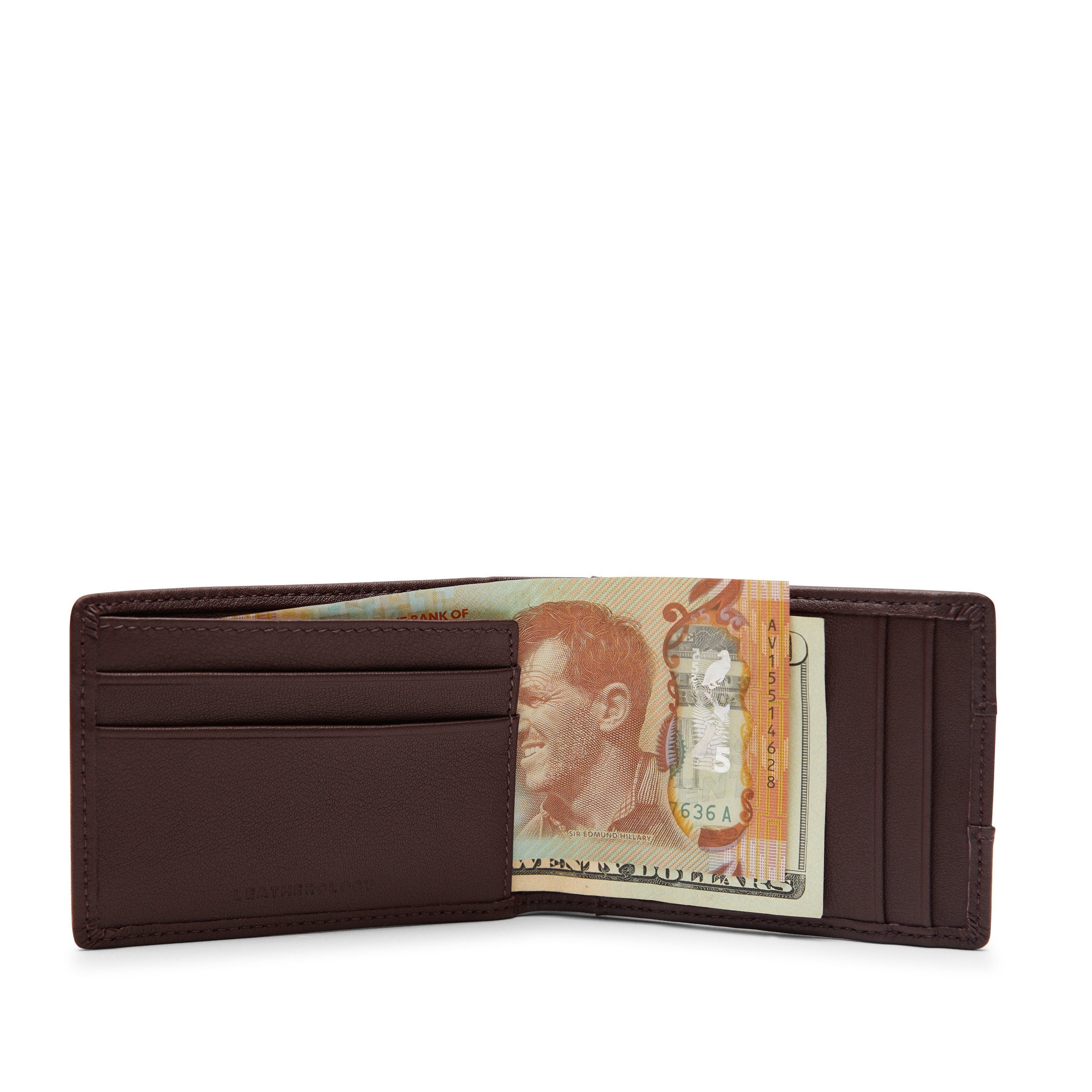 Slim RFID Blocking Utility Card Wallet - Minimalist Brown Leather Wallet for Men & Women - Perfect for Travel, Business, and Everyday Use