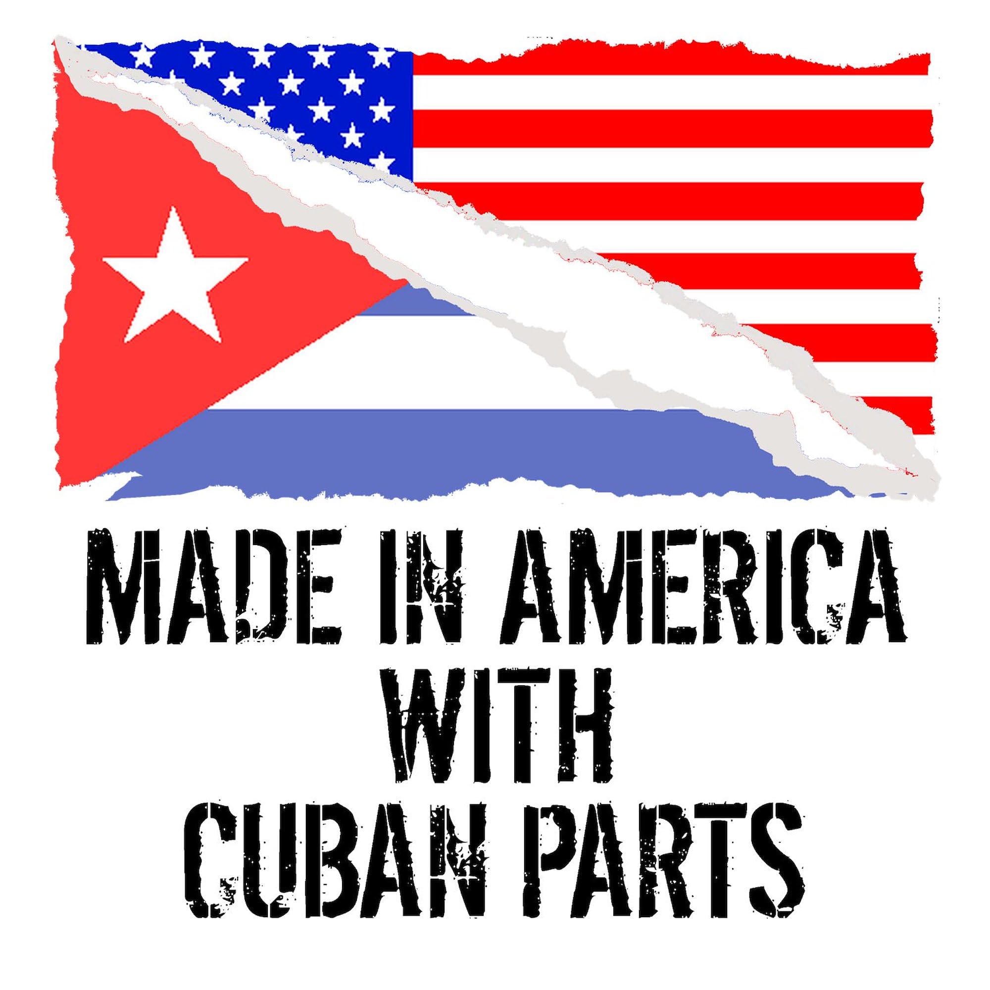 Made in USA with Cuban Parts Sticker - Patriotic Square Bumper Decal for Cars, Laptops & Windows | Perfect for 4th of July, Veterans Day & Political Events