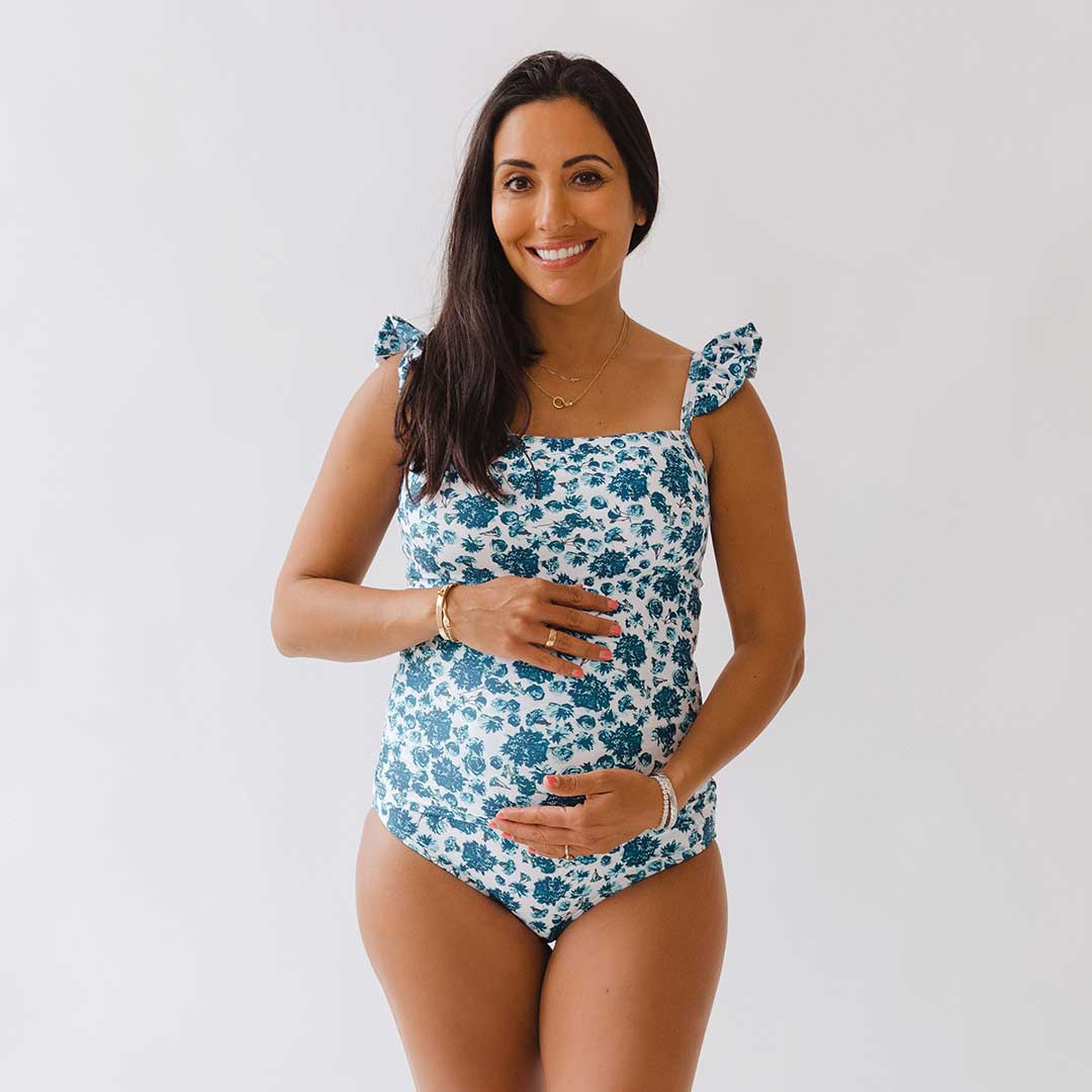 Bella Women's Tankini Swimsuit - Stylish Santorini Print Two-Piece Bathing Suit for Beach, Pool, and Vacation Wear