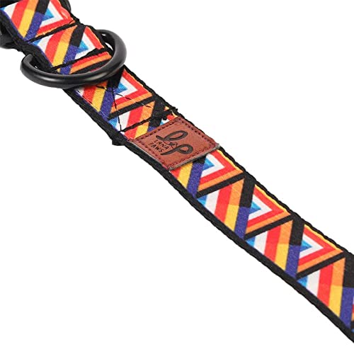 Geometric Retro Adjustable Dog Collar Belt for Medium Dogs - Lana Paws Stylish Pet Accessory for Daily Walks & Outdoor Adventures
