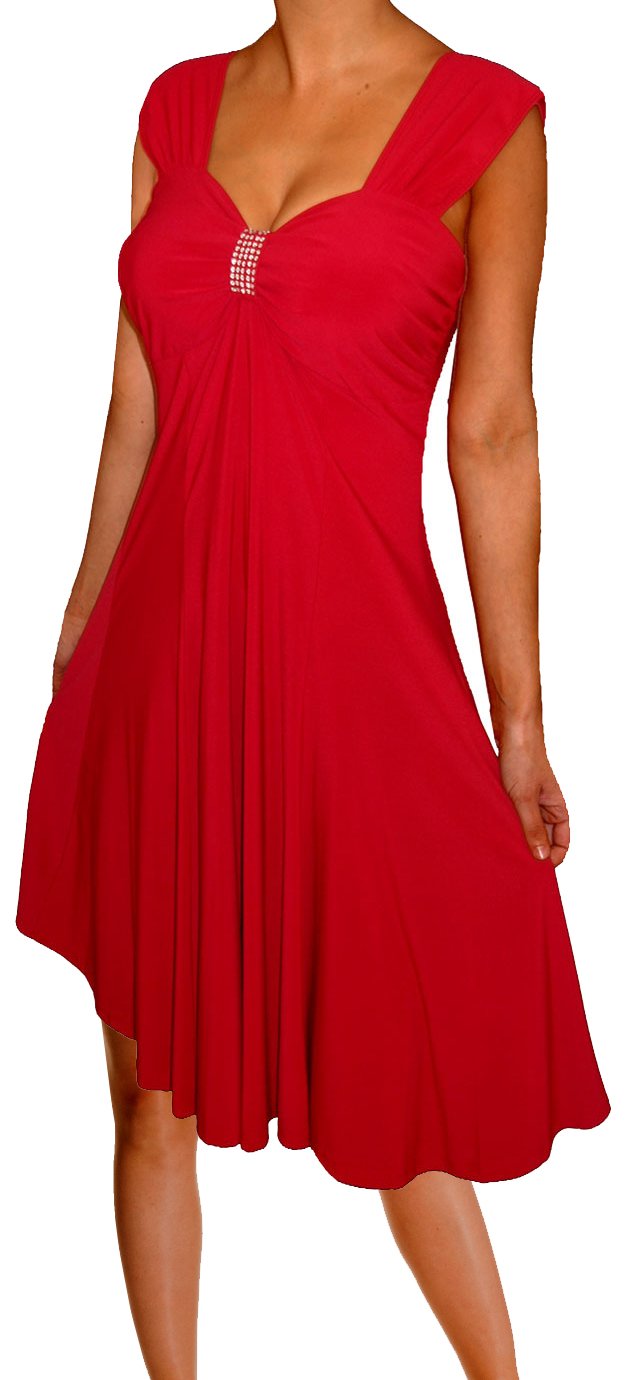 Funfash Plus Size Women's Empire Waist A-Line Slimming Cocktail Dress - Made in USA | Perfect for Weddings, Parties & Special Occasions