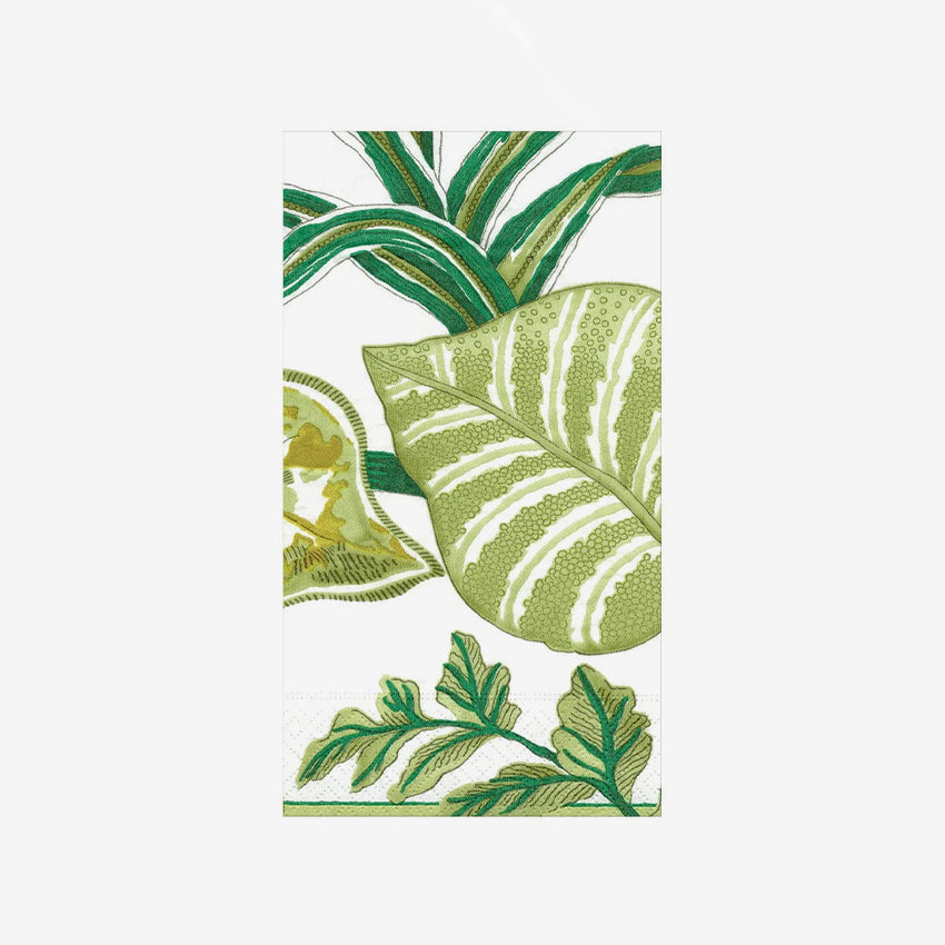 Caspari Florida Ivory Napkins - Premium 100% Cotton Dinner Napkins for Formal Dining, Weddings & Special Occasions