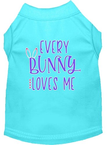 Every Bunny Loves Me Screen Print Dog T-Shirt - Cute Pet Apparel in Multiple Colors for Easter, Valentine's Day & Photo Shoots