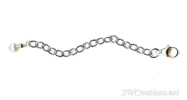 Elegant Oyster Pearl Silver Jewelry Necklace Extender - Adjustable Chain for Layering & Custom Fit - Perfect for Bridal, Party & Everyday Wear
