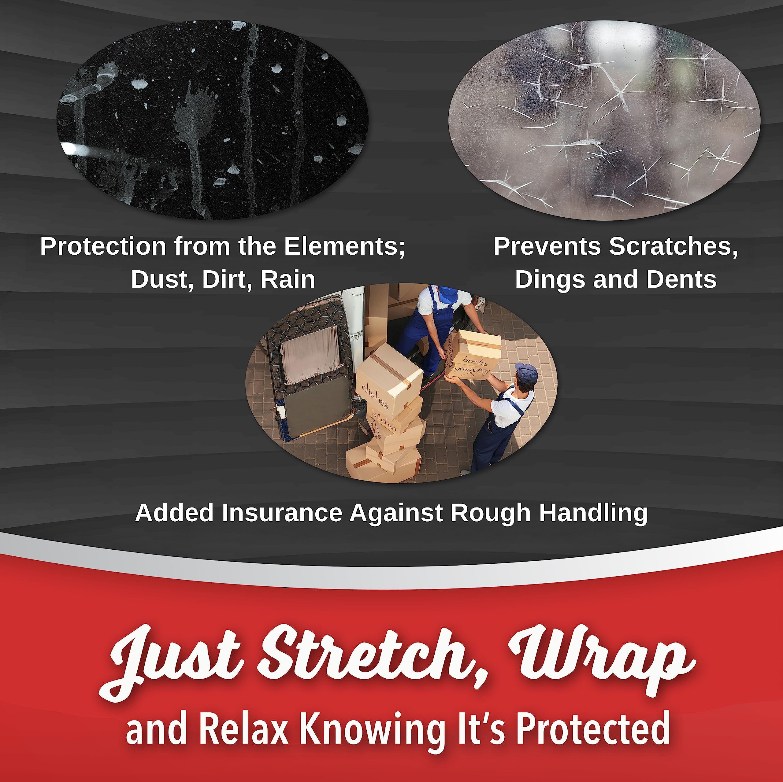 12 Pack Industrial Strength Mini Hand Stretch Wrap - 5