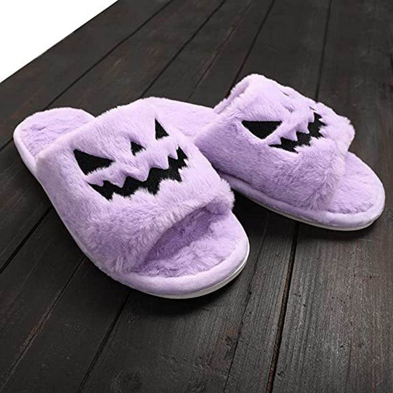 Spooky Snuggles Halloween Slippers - Cozy Ghost & Pumpkin Design Fuzzy House Shoes for Women & Men - Perfect for Halloween Parties, Trick or Treating & Festive Home Comfort