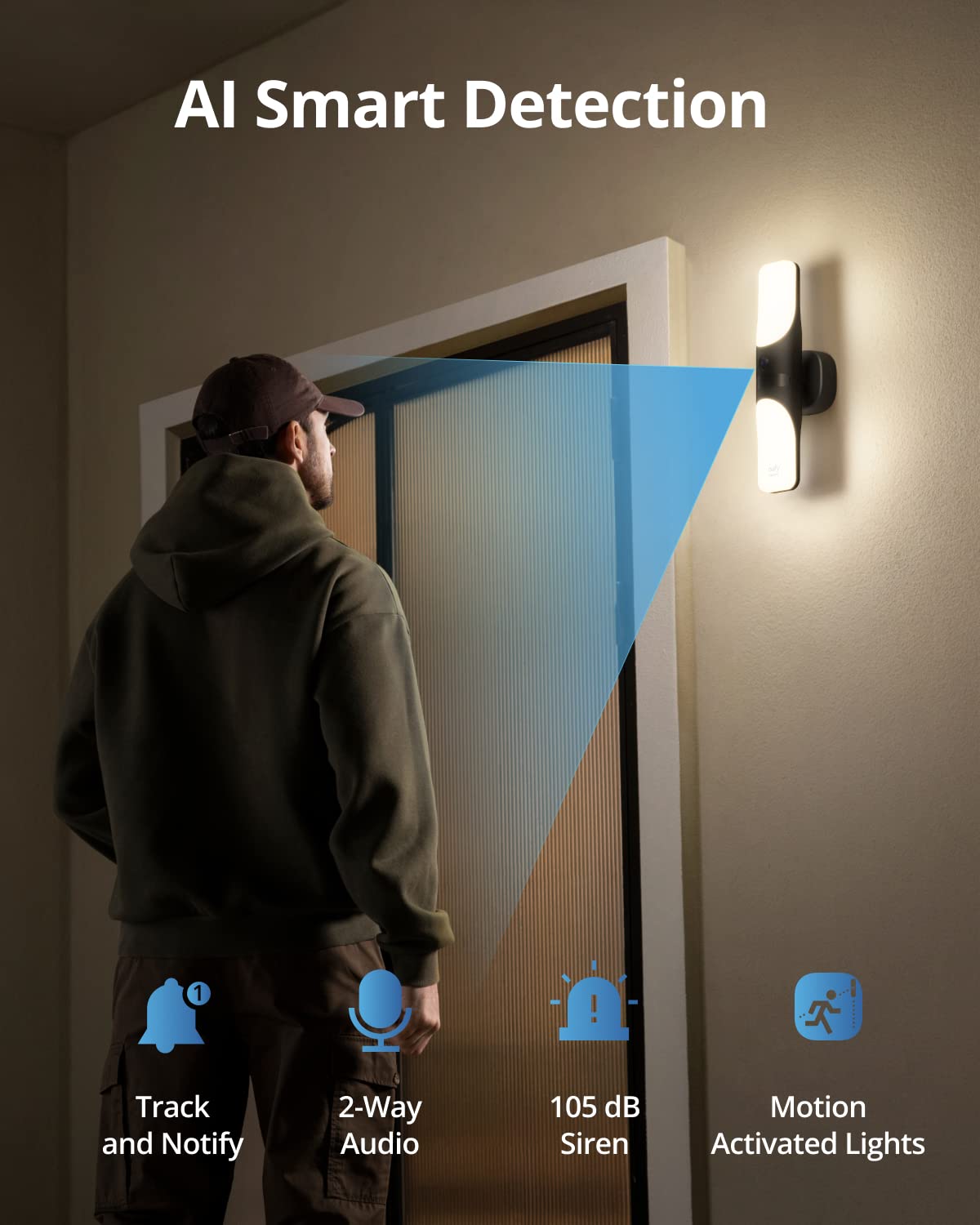eufy Security S100 Wired Wall Light Cam 2-Pack - 2K Outdoor Security Camera with 1200 Lumen Light, Color Night Vision, Motion Activated Lighting, AI Smart Detection, IP65 Waterproof - Ideal for Home Security, Driveway Monitoring, and Backyard Safety