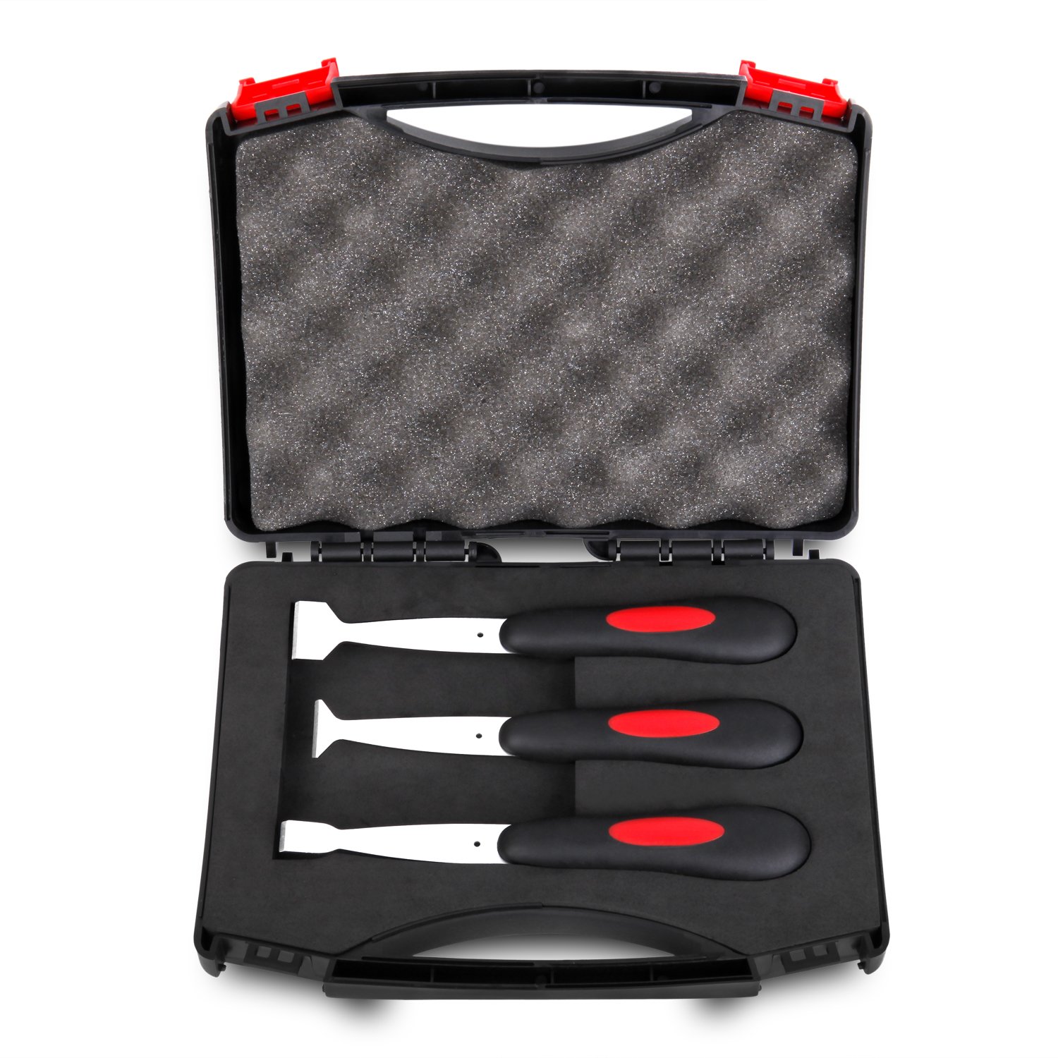 BOUSH Windshield Urethane Scraper Tool Kit - 3-Piece Car Glass Removal Set with Blades & Soft Rubber Handle for Auto Glass Repair & Windshield Replacement